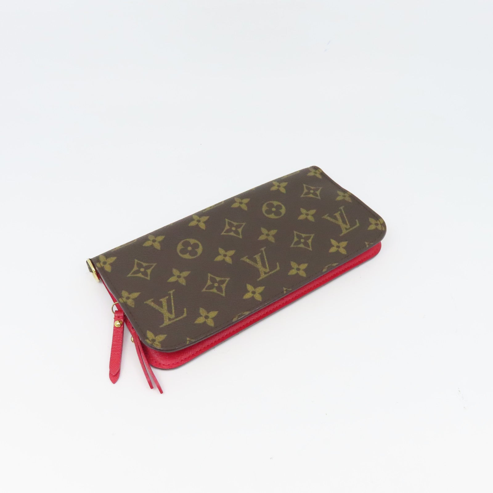 LOUIS VUITTON Monogram Insolite Wallet金扣長錢包啡色/紅色