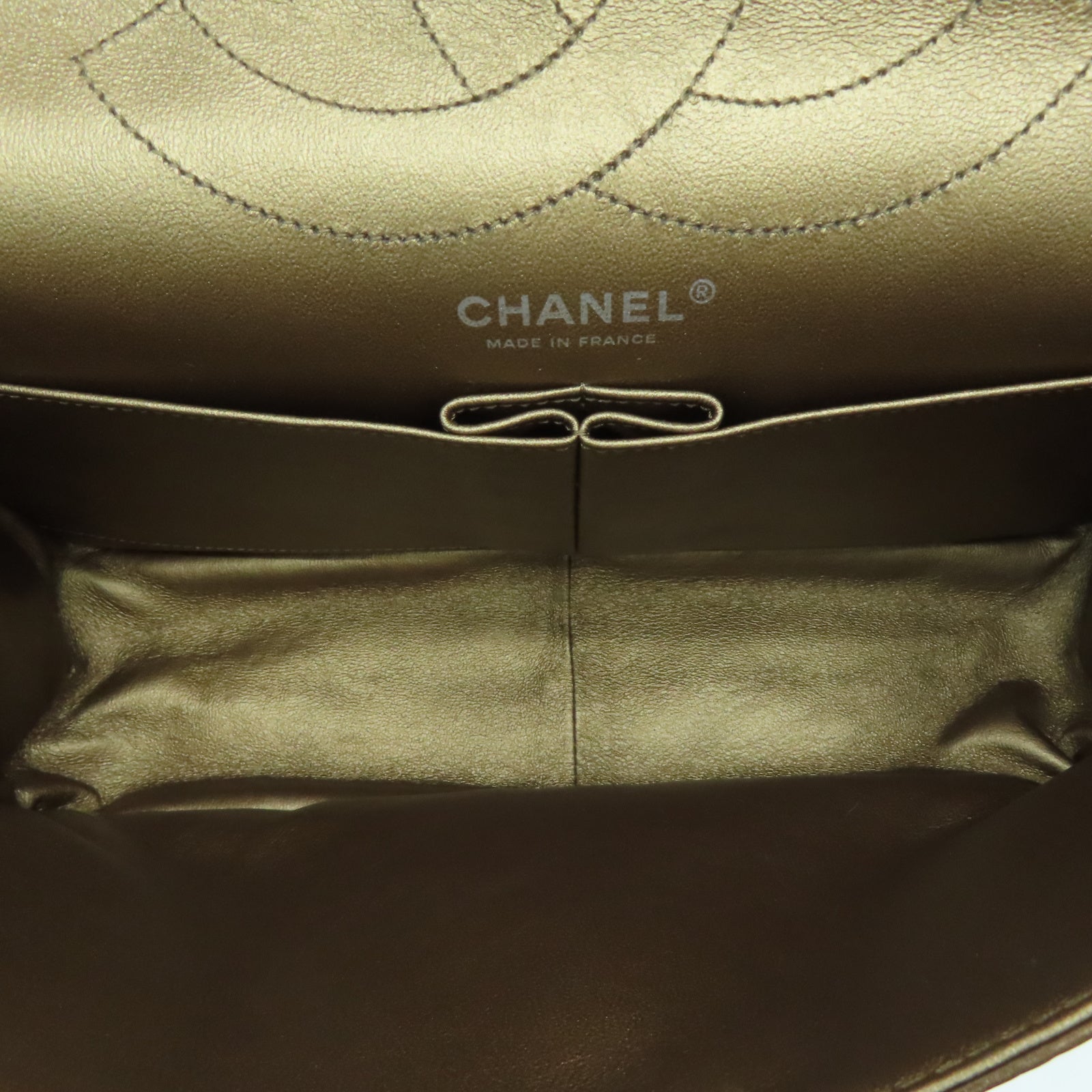 CHANEL 【激减优惠】菱格牛皮皮革2.55 Chain Shoulder银扣链带肩背袋铜色