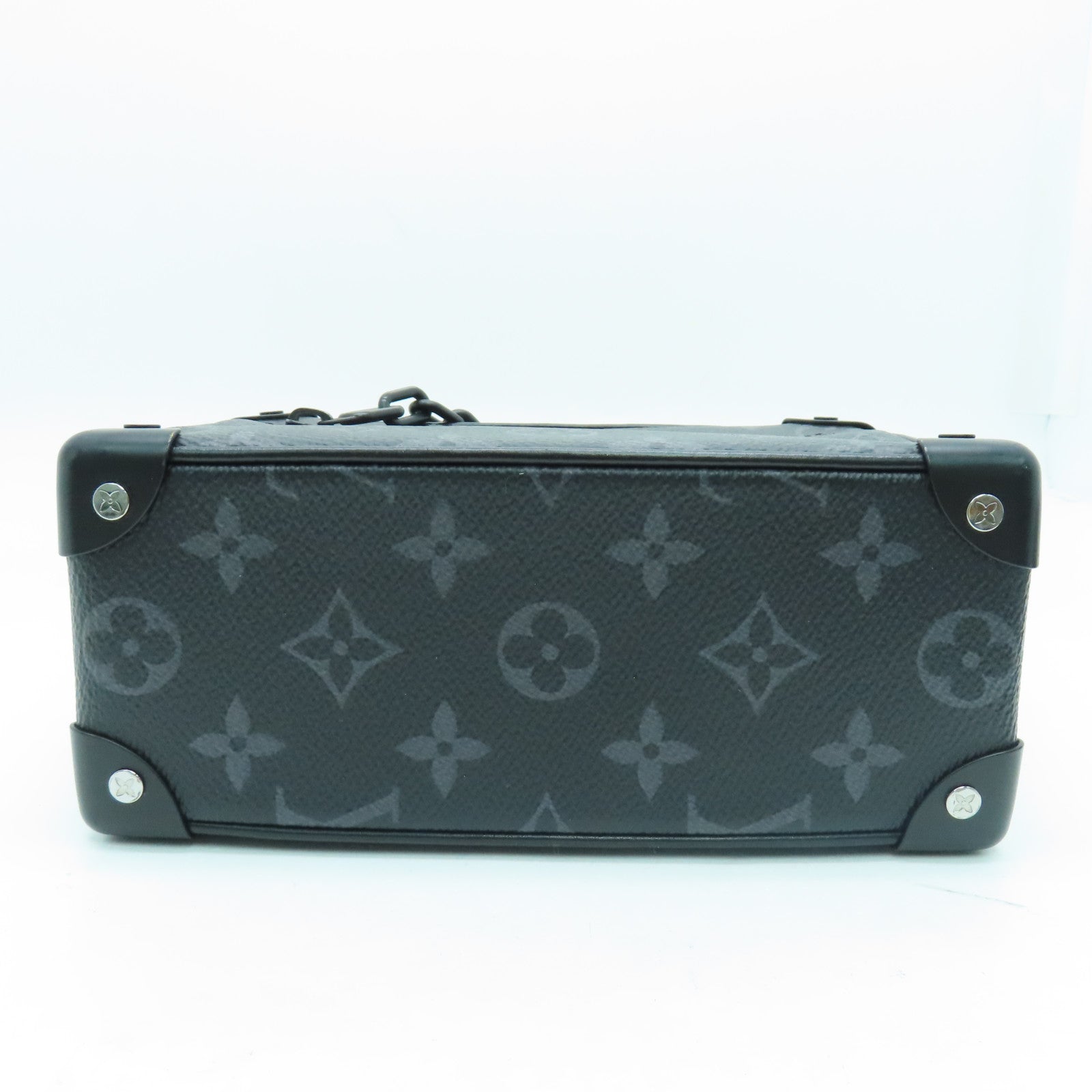 LOUIS VUITTON Monogram Eclipse Mini Soft Trunk肩背袋黑扣黑色