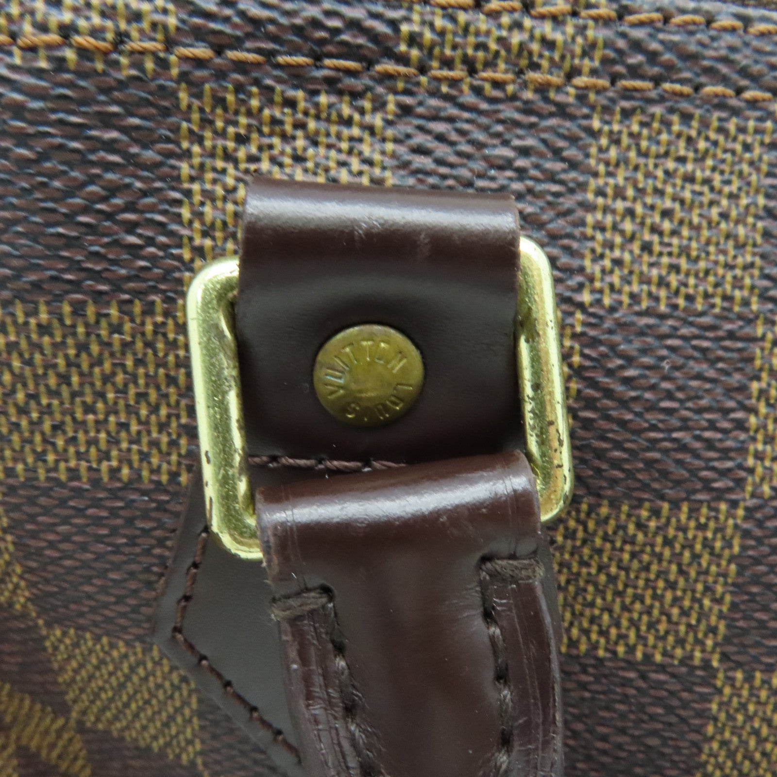 LOUIS VUITTON Damier Speedy 35金扣手挽袋啡色