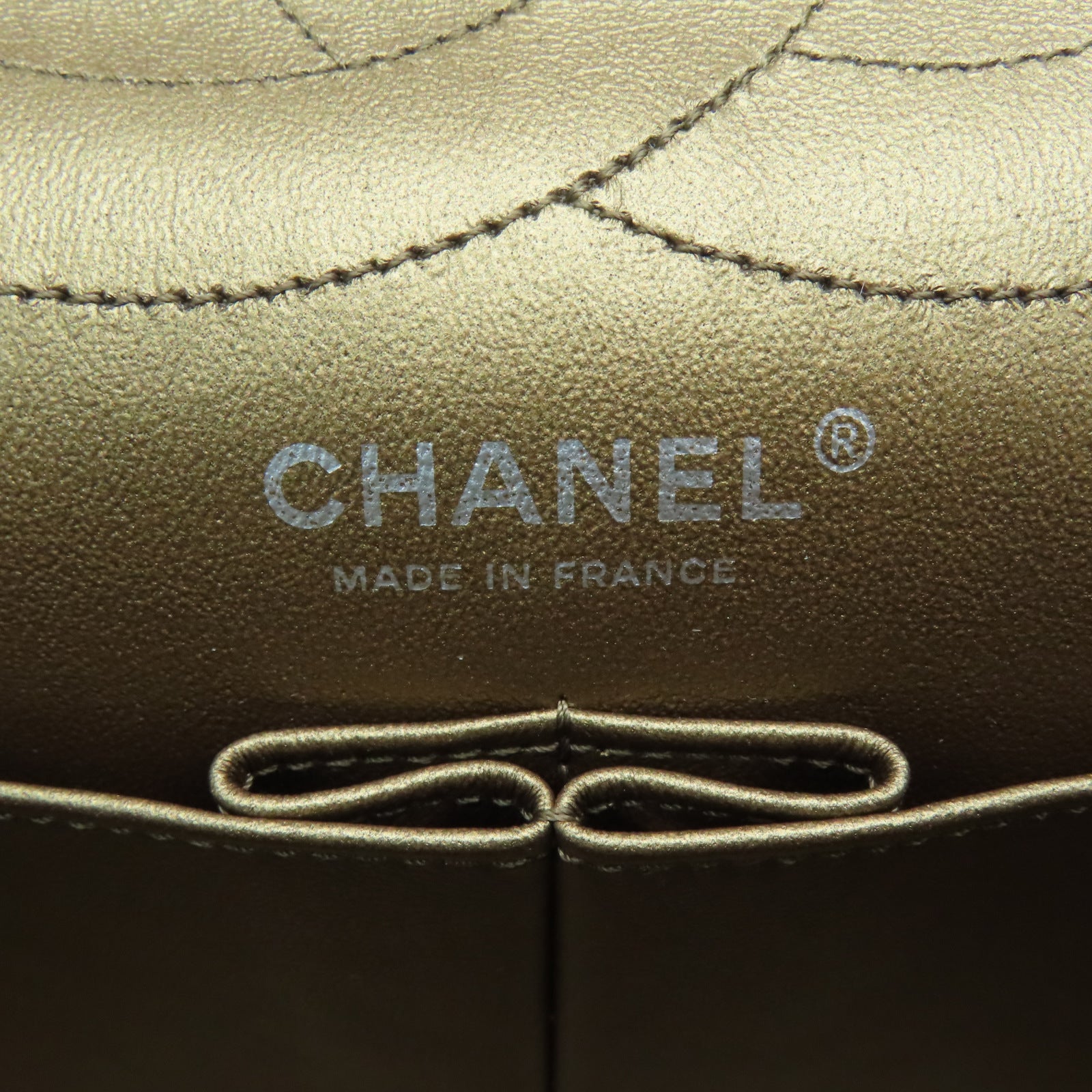 CHANEL 【激减优惠】菱格牛皮皮革2.55 Chain Shoulder银扣链带肩背袋铜色
