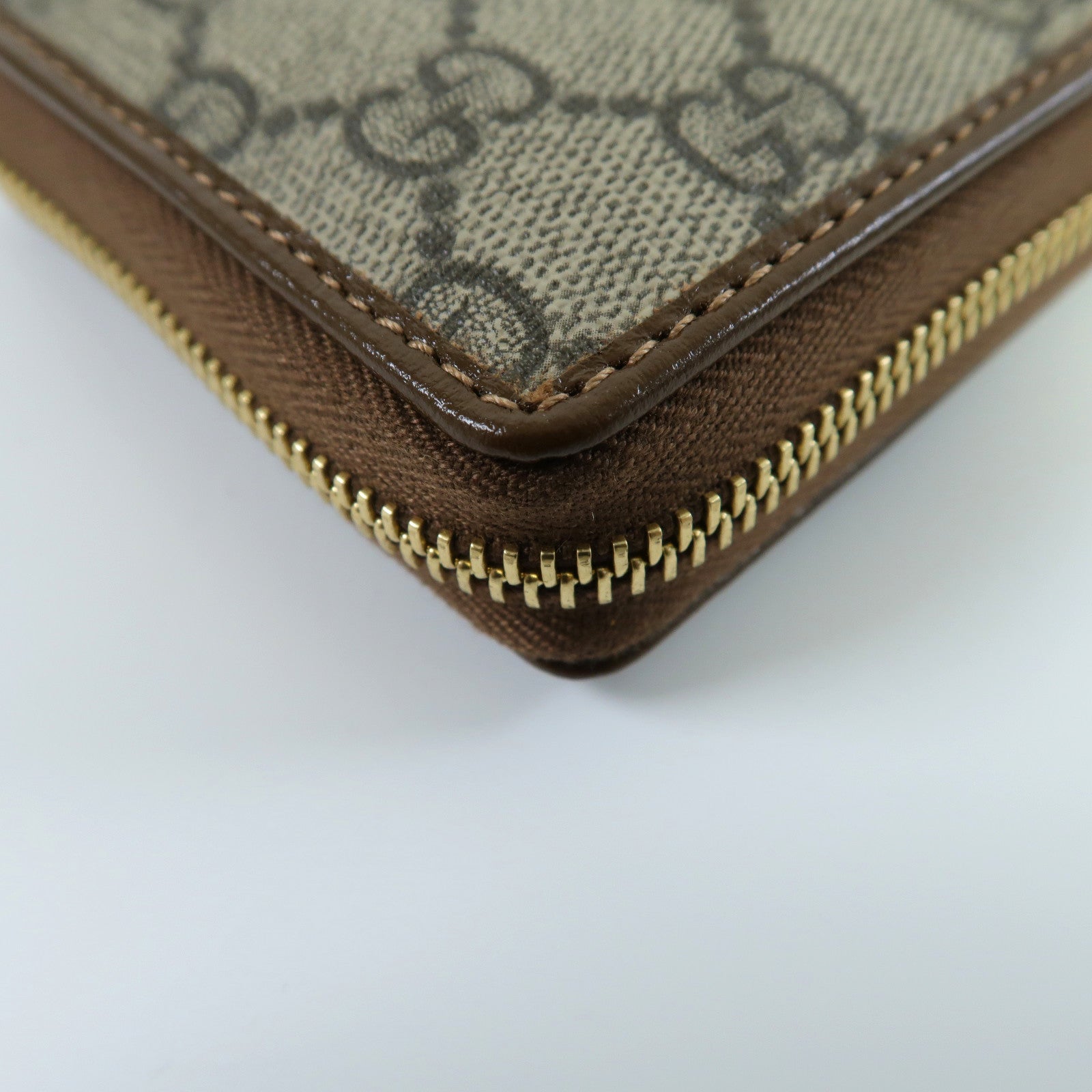 GUCCI 塗層帆布Horsebit 1955 Long Wallet金扣長錢包米色/啡色