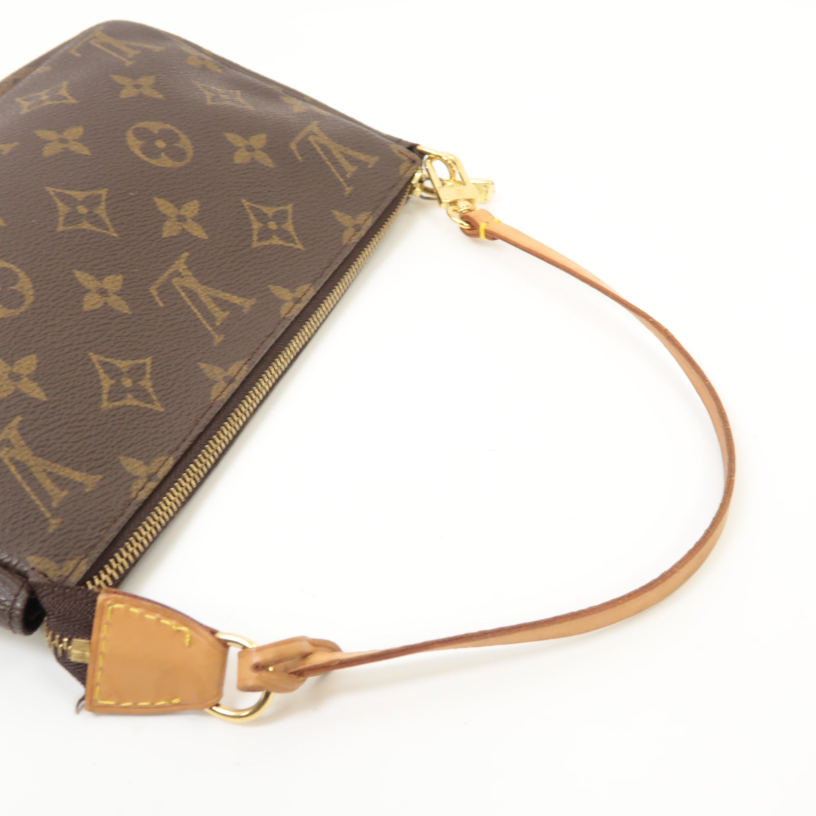 LOUIS VUITTON Monogram Pochette金扣肩背袋棕色