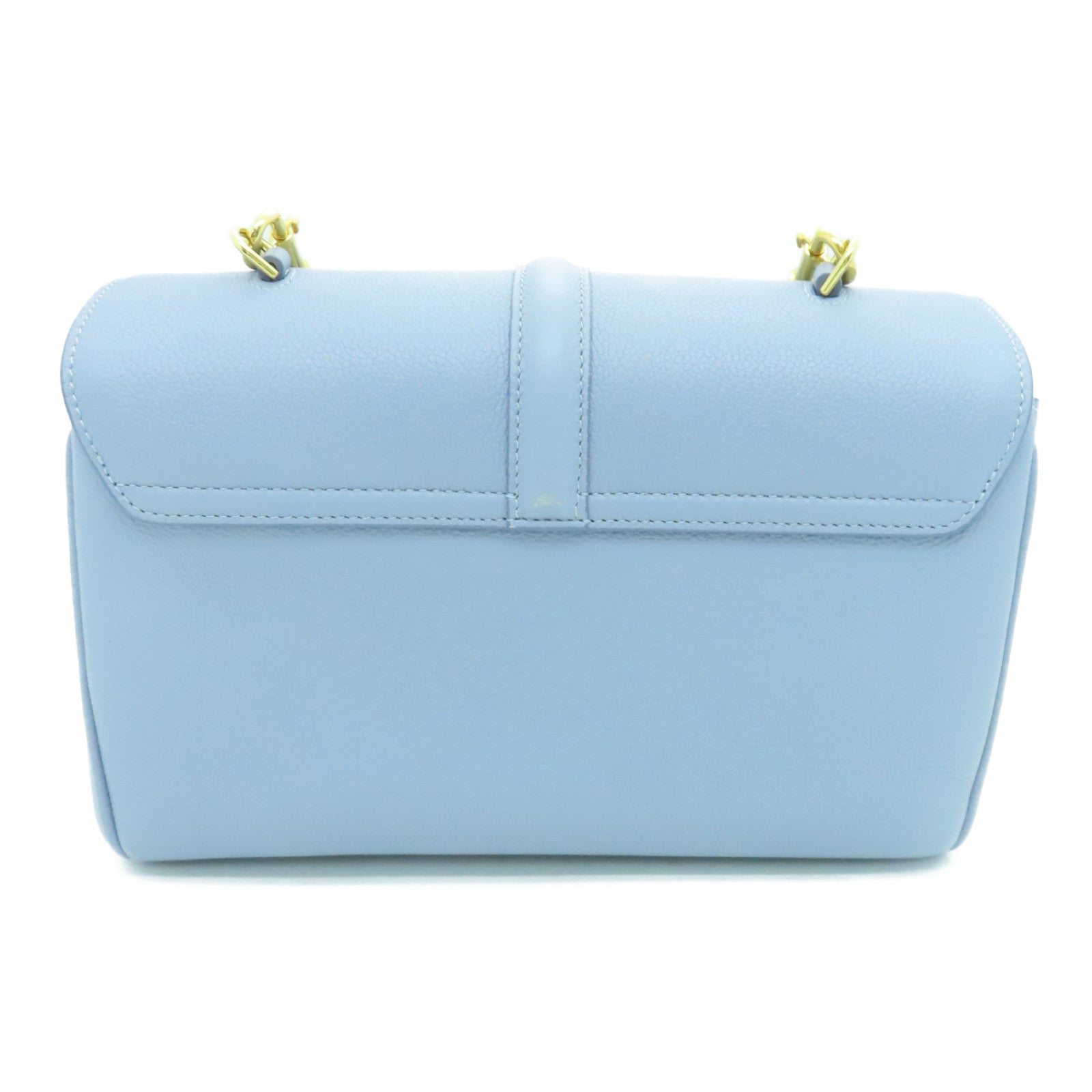 CELINE 牛皮皮革Teen Soft金扣肩背袋藍色