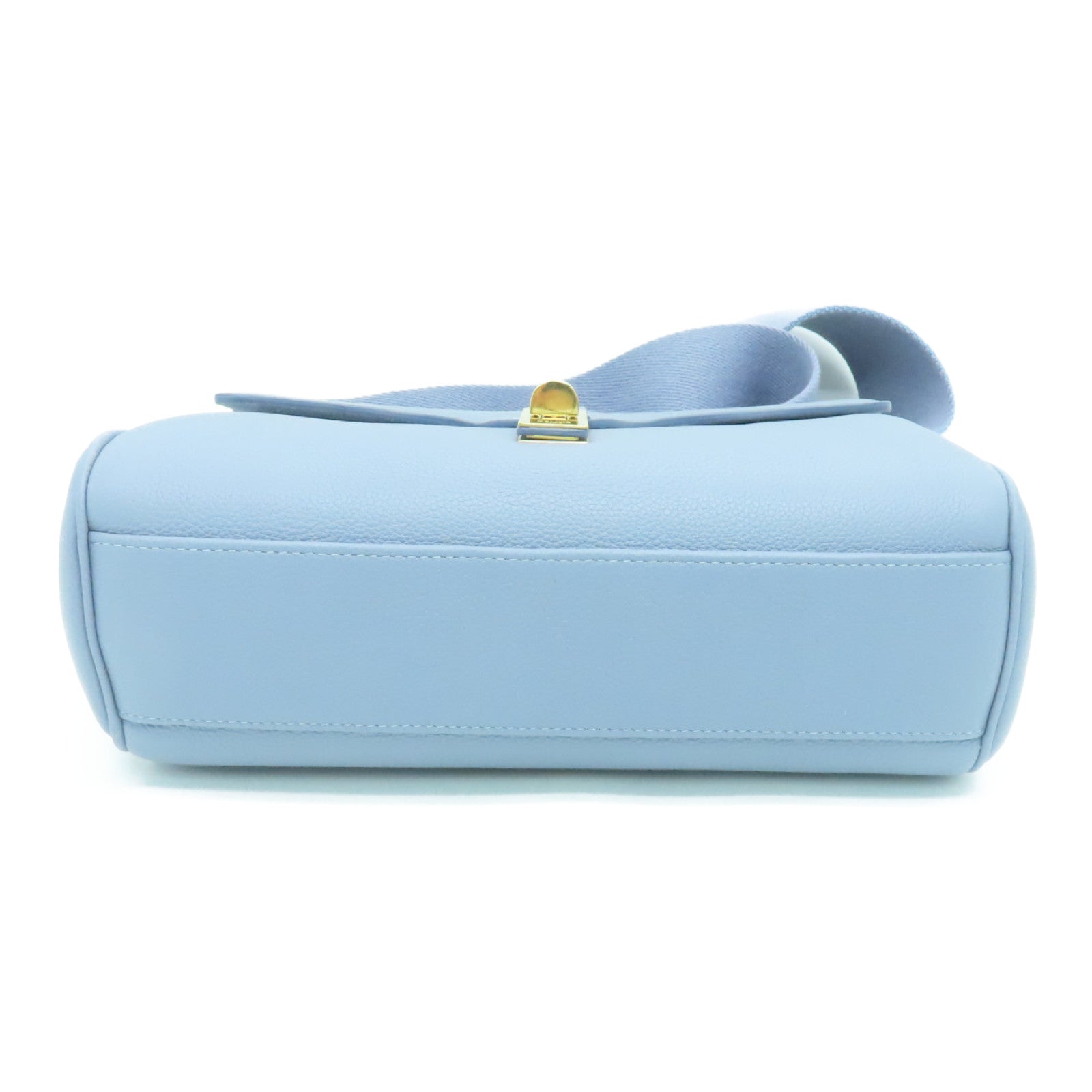 CELINE 牛皮皮革Teen Soft金扣肩背袋藍色