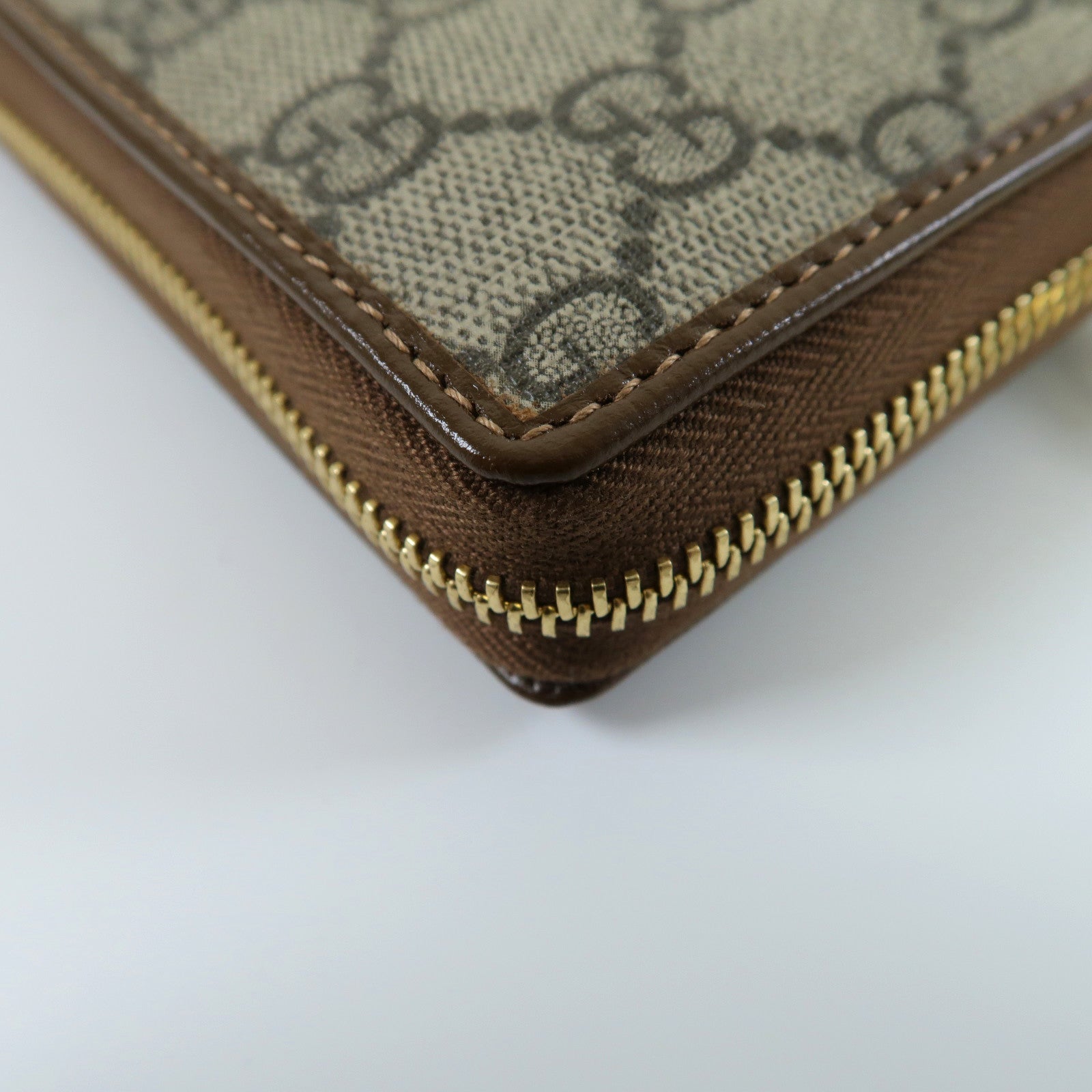 GUCCI 塗層帆布Horsebit 1955 Long Wallet金扣長錢包米色/啡色