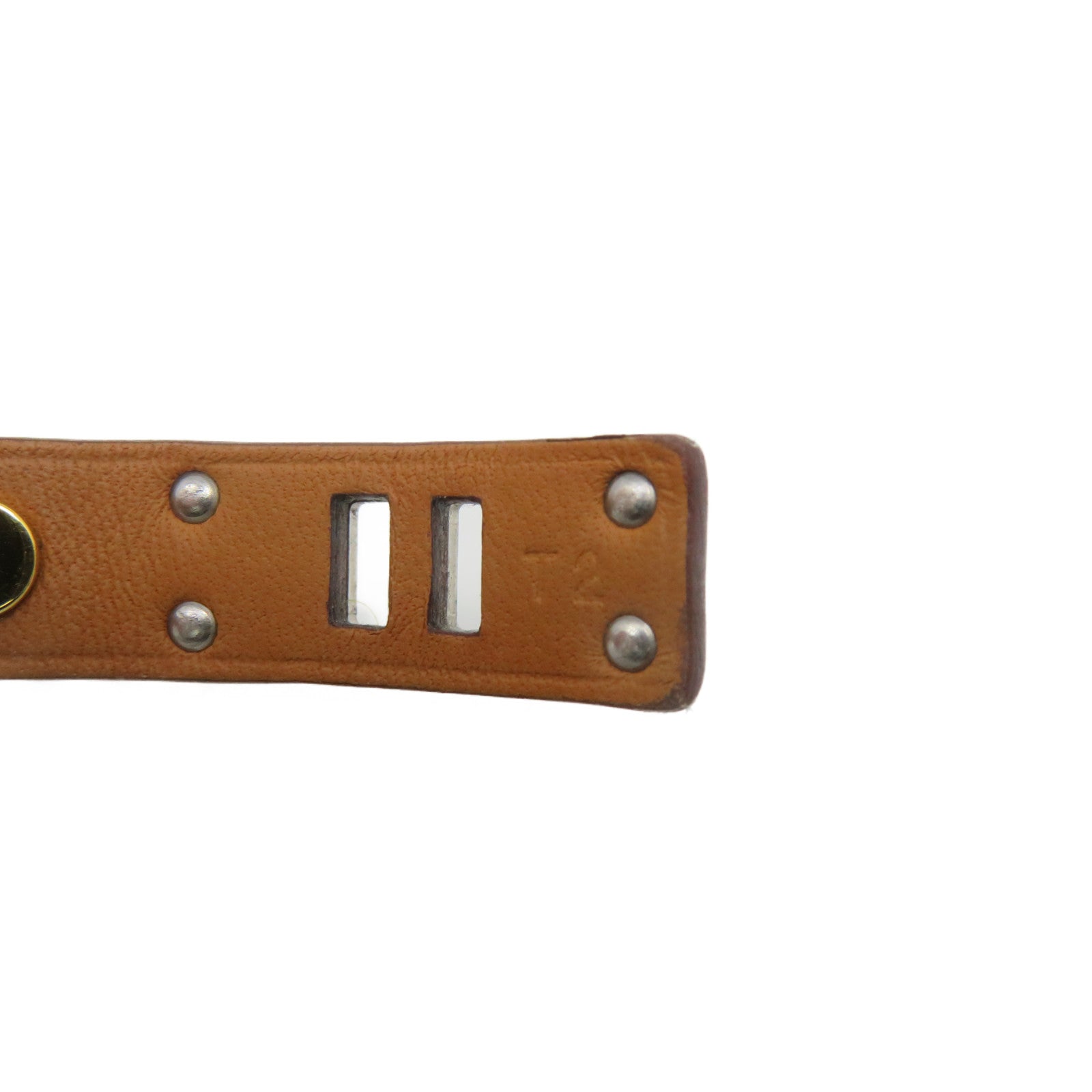 HERMES Swift皮革银扣Mini Dog Bangle手镯啡色/金色/银色