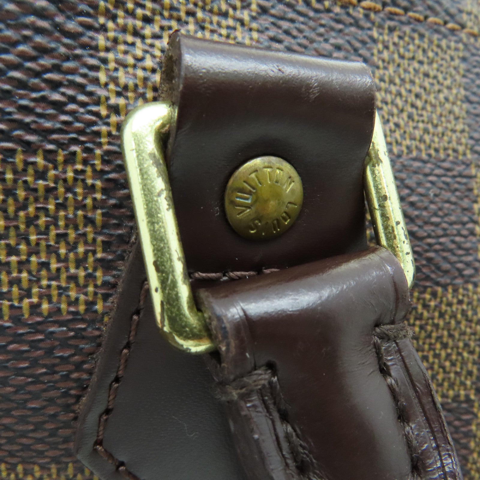 LOUIS VUITTON Damier Speedy 35金扣手挽袋啡色