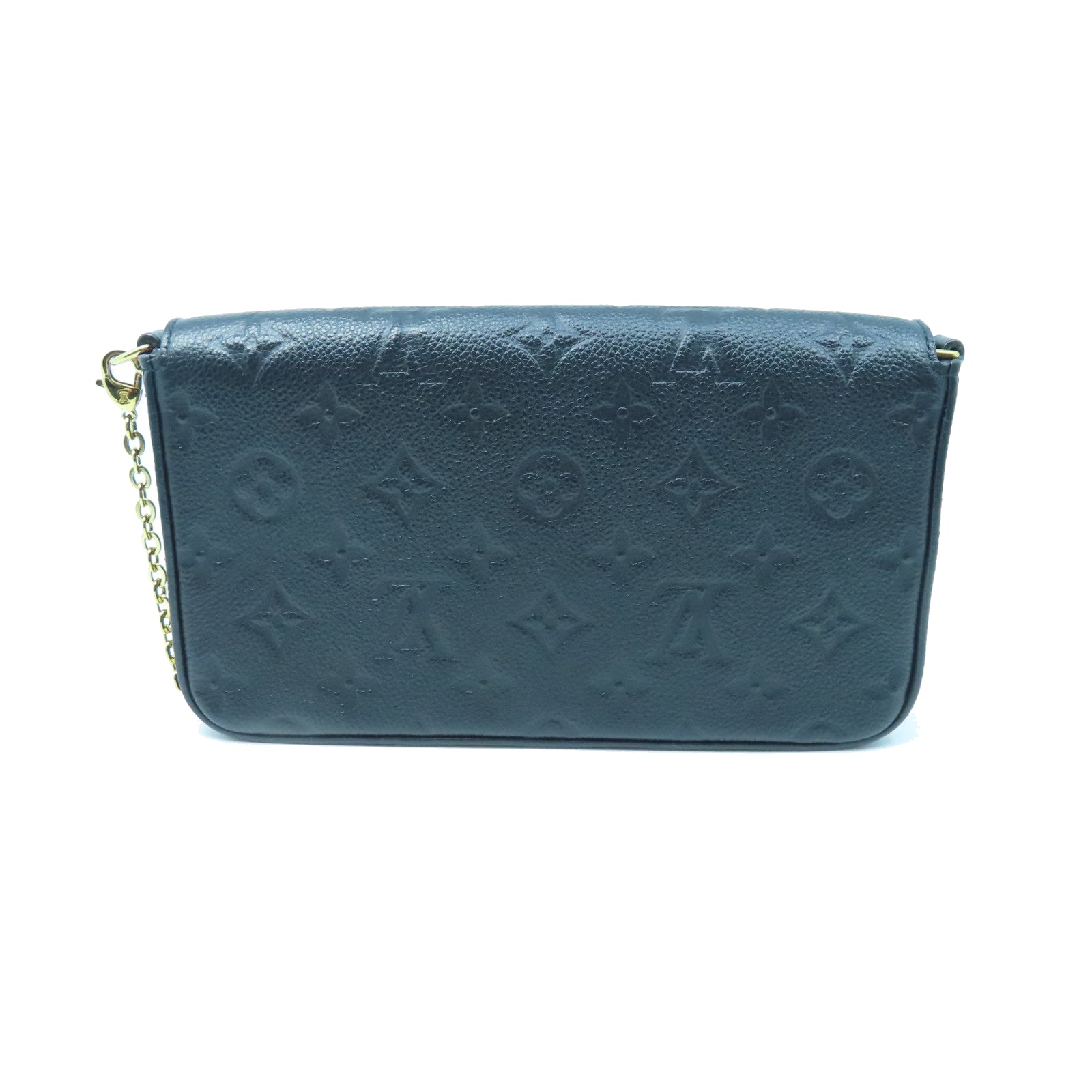 LOUIS VUITTON Mono-Empreinte Felicie Pochette金扣鏈帶肩背袋黑色