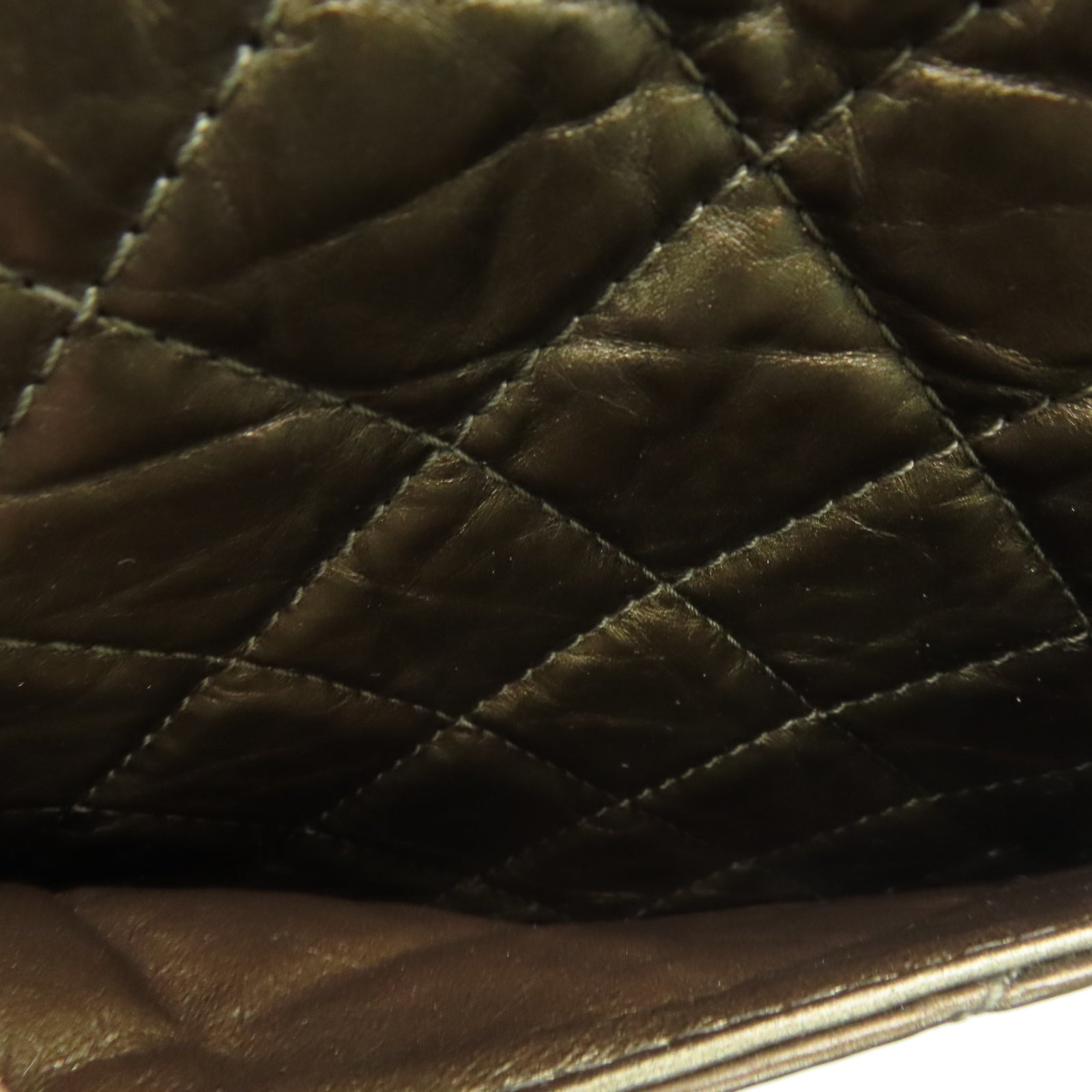 CHANEL 【激减优惠】菱格牛皮皮革2.55 Chain Shoulder银扣链带肩背袋铜色