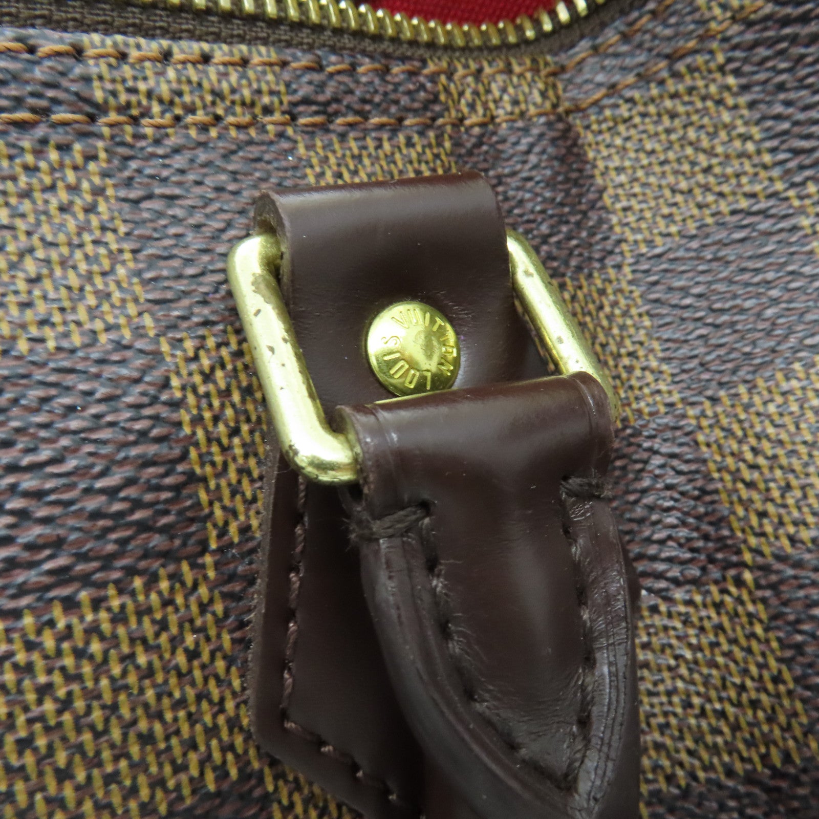 LOUIS VUITTON Damier Speedy 35金扣手挽袋啡色