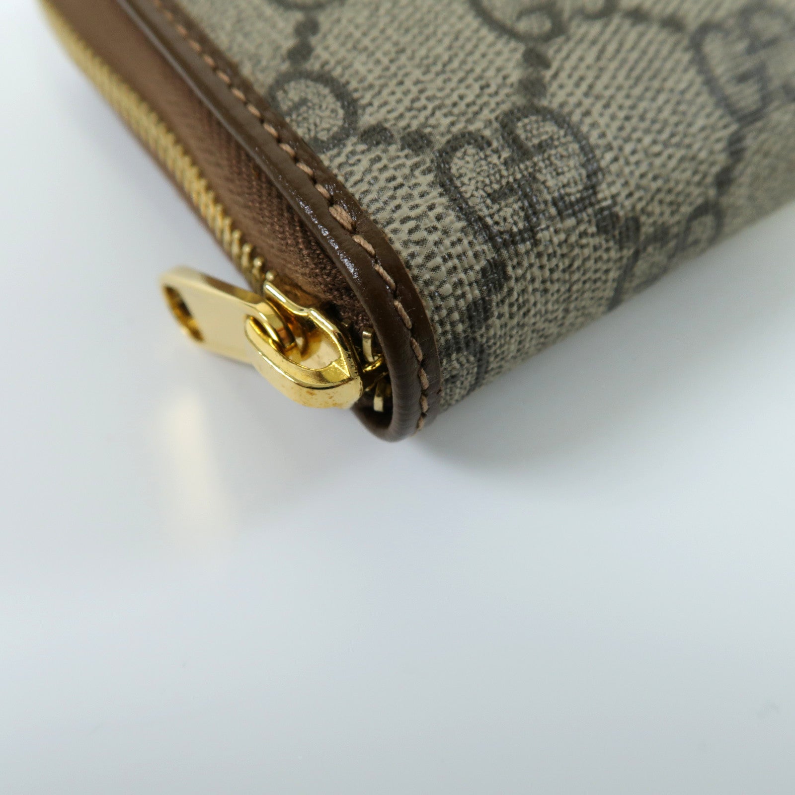 GUCCI 塗層帆布Horsebit 1955 Long Wallet金扣長錢包米色/啡色