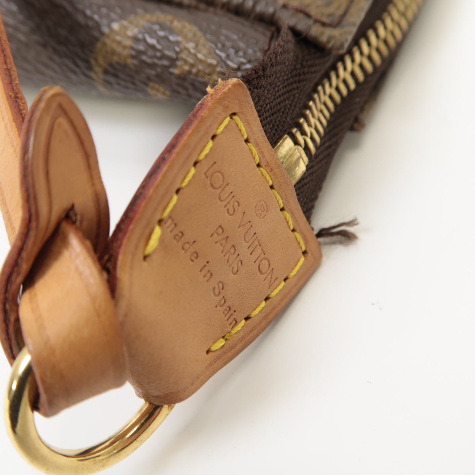 LOUIS VUITTON Monogram Pochette金扣肩背袋棕色
