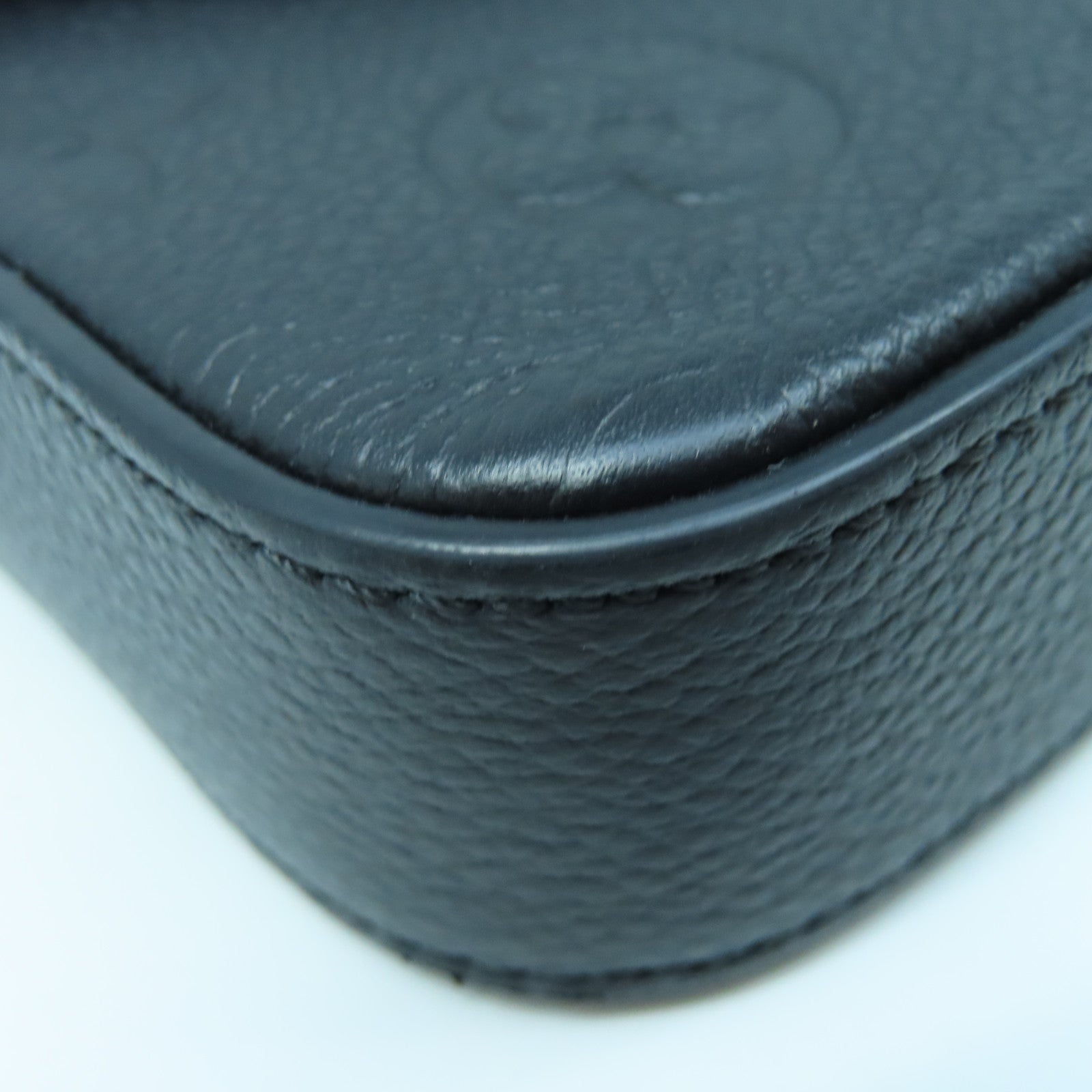 LOUIS VUITTON Mono-Empreinte Felicie Pochette金扣鏈帶肩背袋黑色