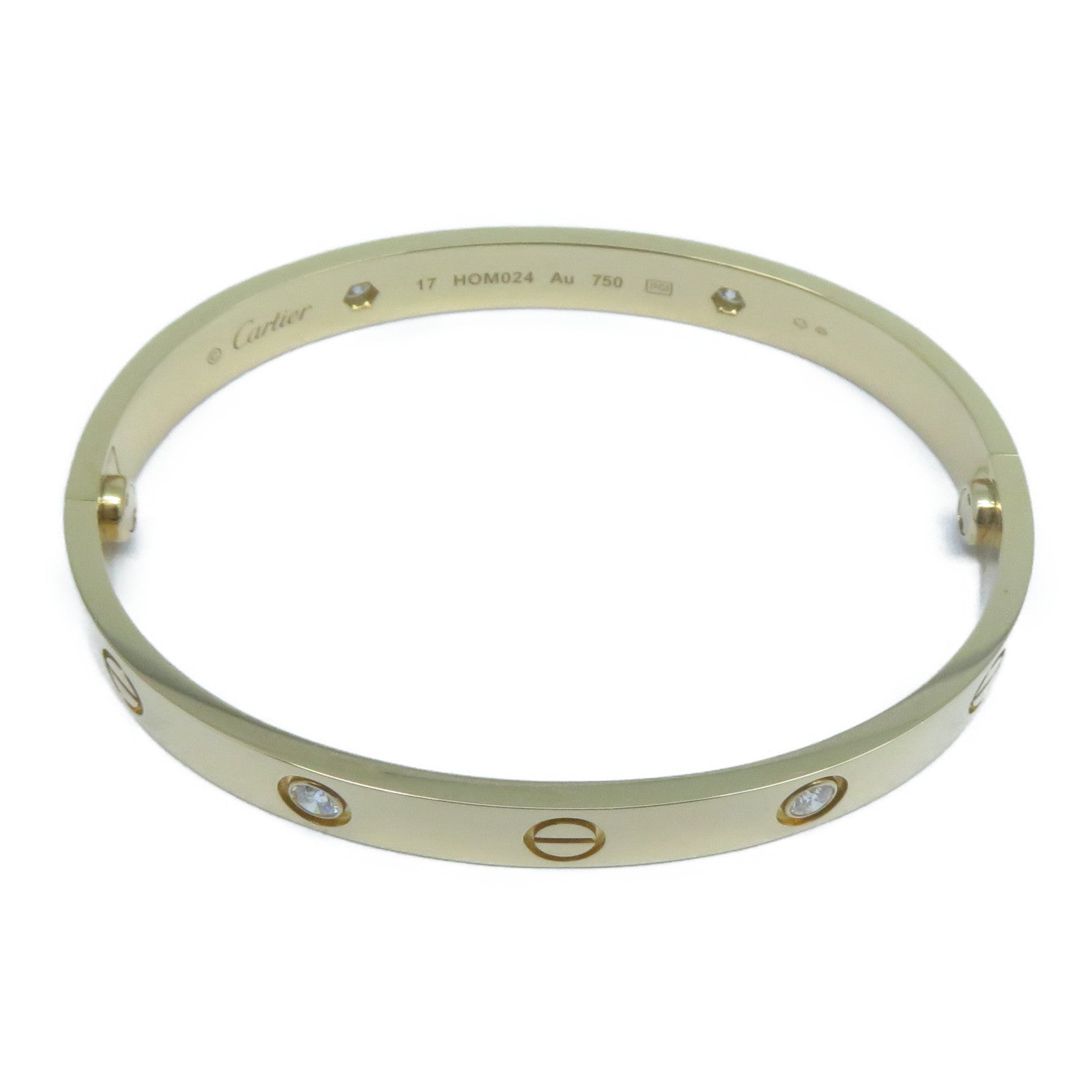 CARTIER 18K玫瑰金4 Diamond Love Bracelet鑽石手鐲Cartier#17