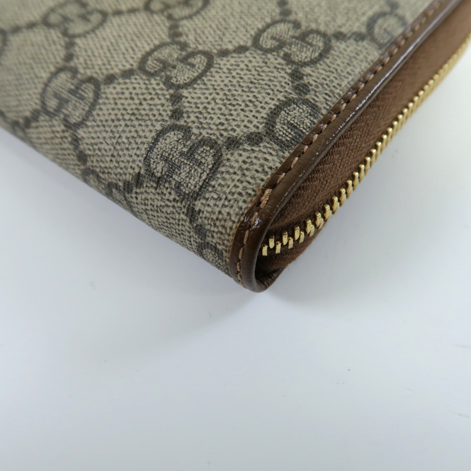 GUCCI 塗層帆布Horsebit 1955 Long Wallet金扣長錢包米色/啡色