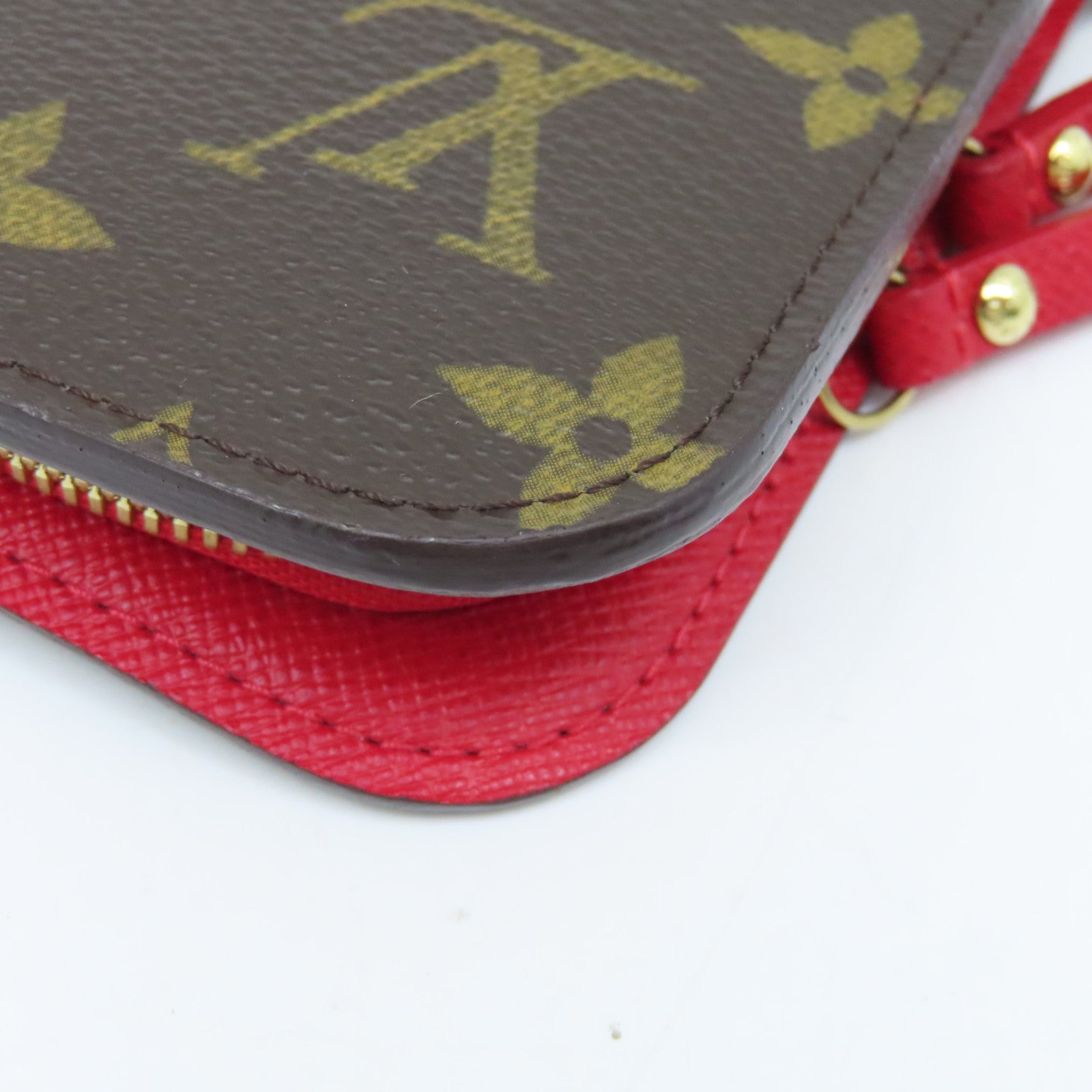 LOUIS VUITTON Monogram Insolite Wallet金扣長錢包啡色/紅色