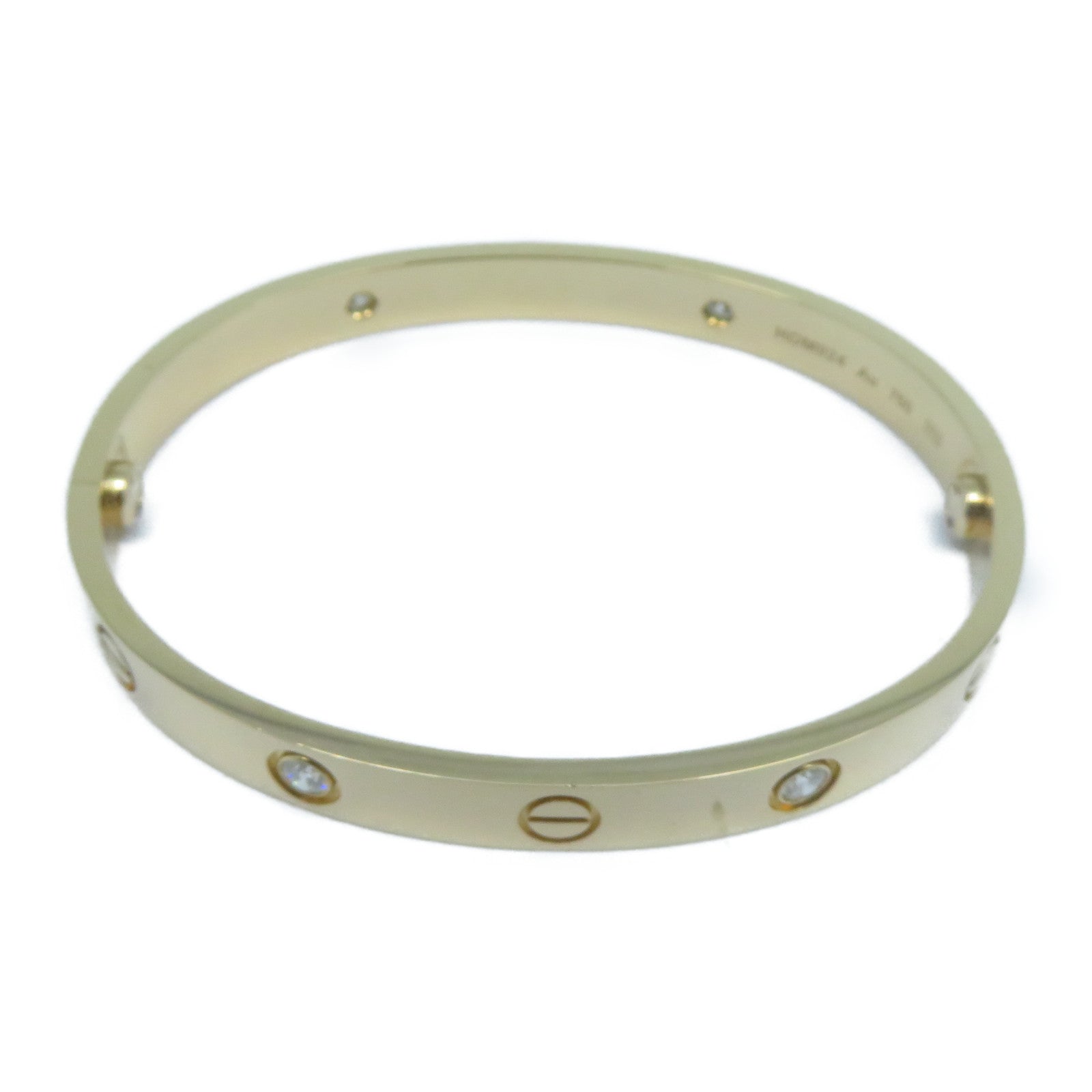 CARTIER 18K玫瑰金4 Diamond Love Bracelet鑽石手鐲Cartier#17
