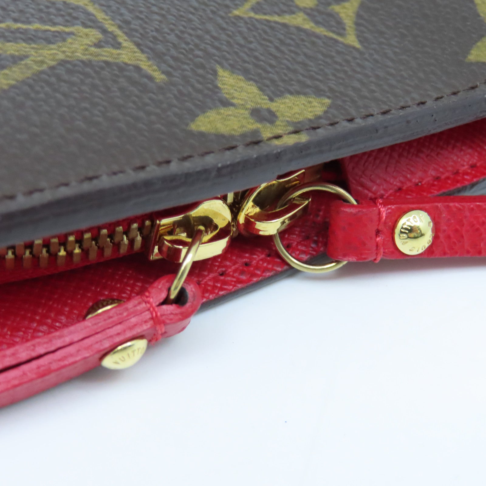 LOUIS VUITTON Monogram Insolite Wallet金扣長錢包啡色/紅色