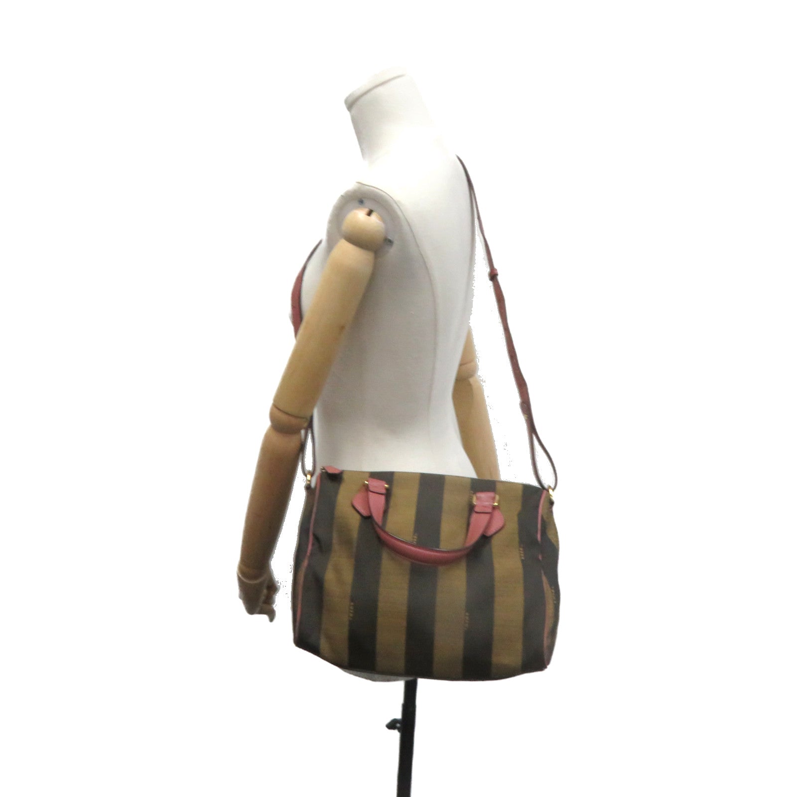 FENDI 帆布2Way Shoulder Bag手挽肩背两用袋啡色