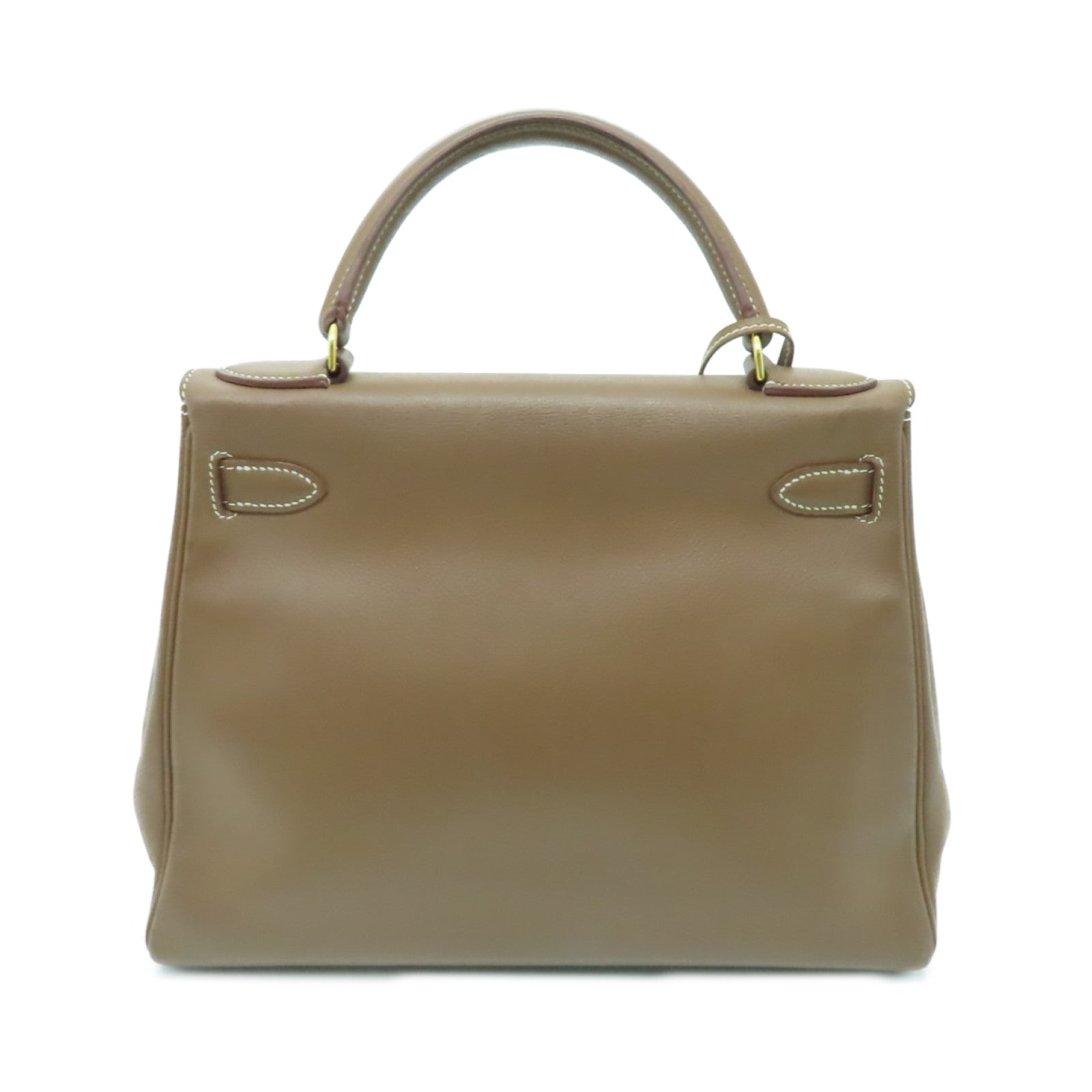 HERMES Evercolor皮革Kelly 28金扣手挽肩背兩用袋棕色