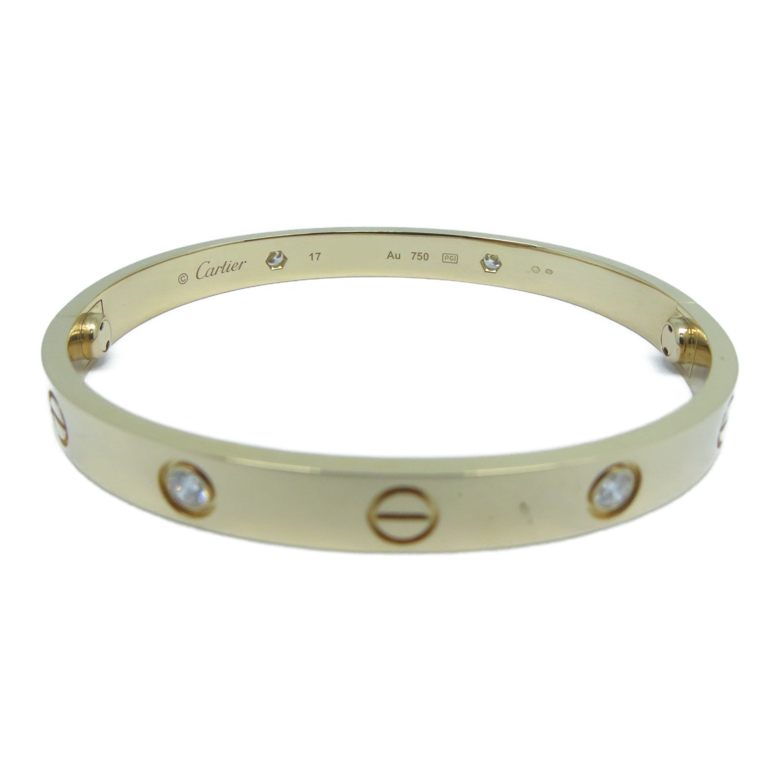 CARTIER 18K玫瑰金4 Diamond Love Bracelet鑽石手鐲Cartier#17