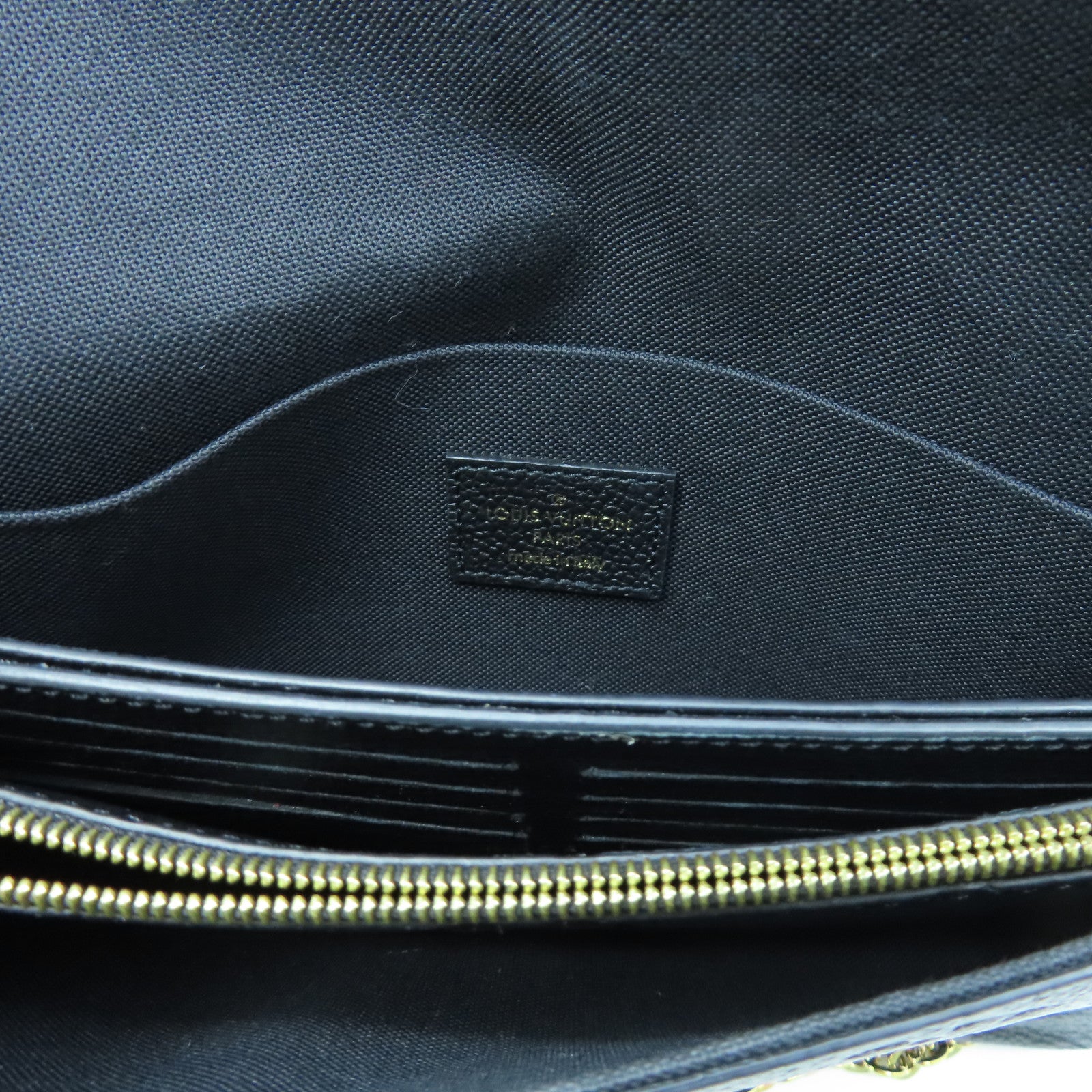 LOUIS VUITTON Mono-Empreinte Felicie Pochette金扣鏈帶肩背袋黑色
