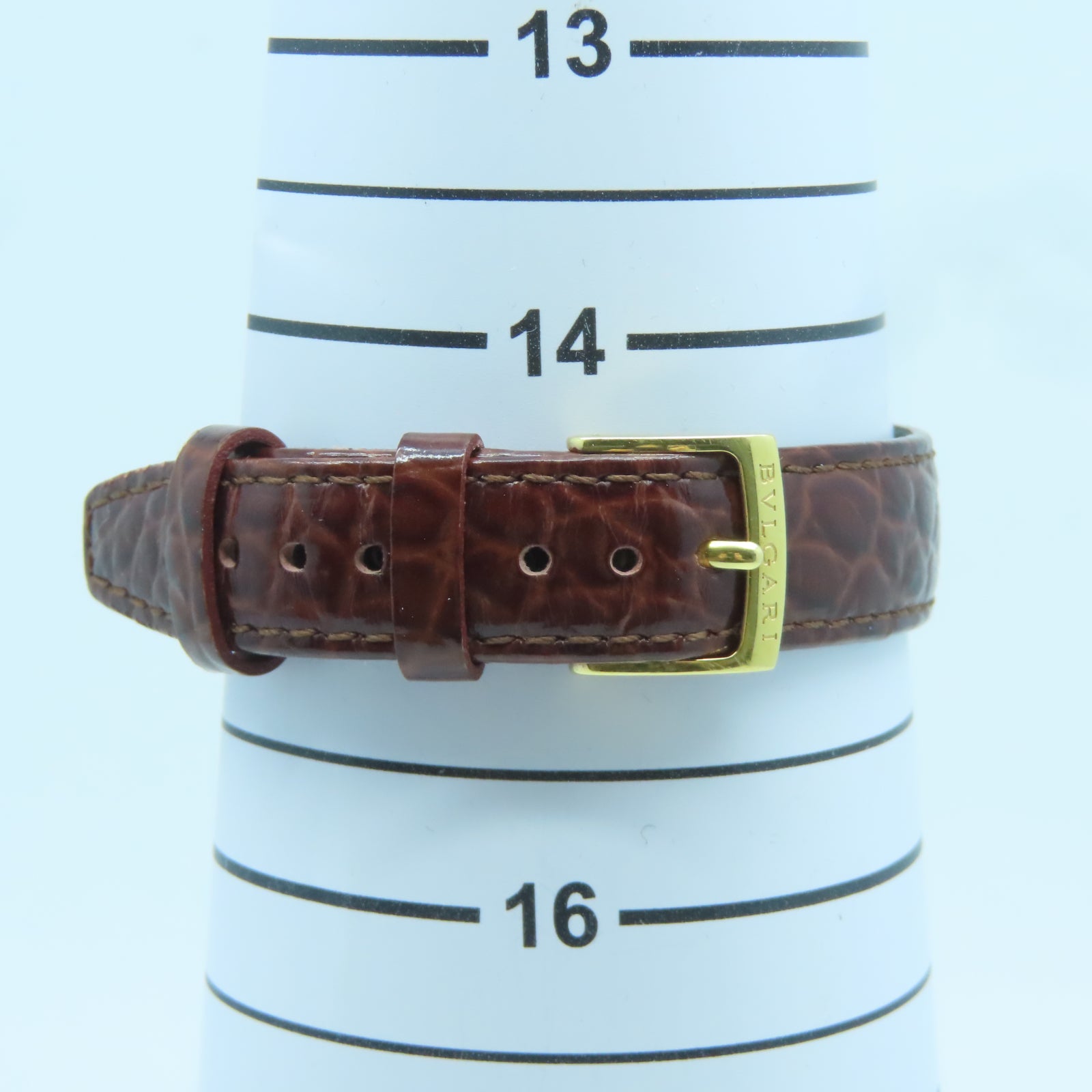 BVLGARI Bvlgari Bvlgari皮革/18K黃金石英機芯手錶黑色