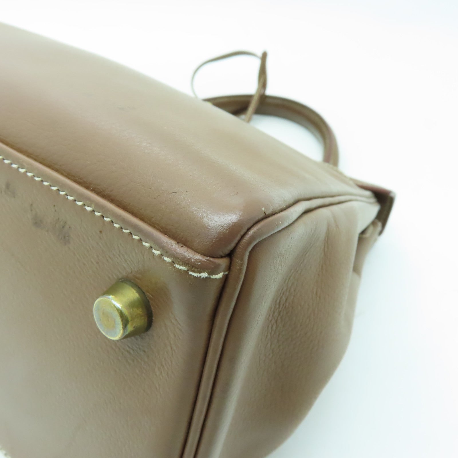 HERMES Evercolor皮革Kelly 28金扣手挽肩背兩用袋棕色