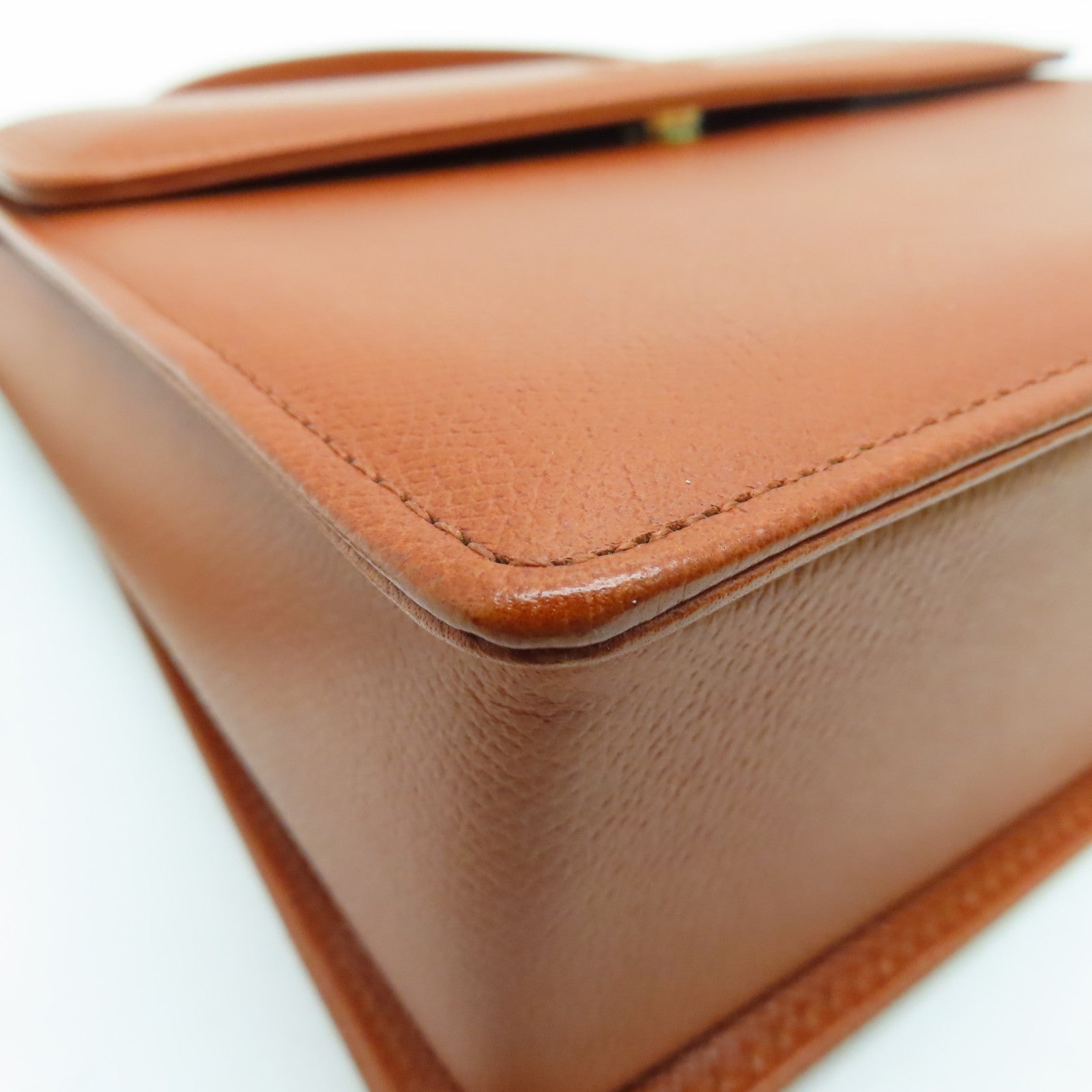 Valentino 牛皮皮革Vintage Bag金扣手挽肩背兩用袋啡色