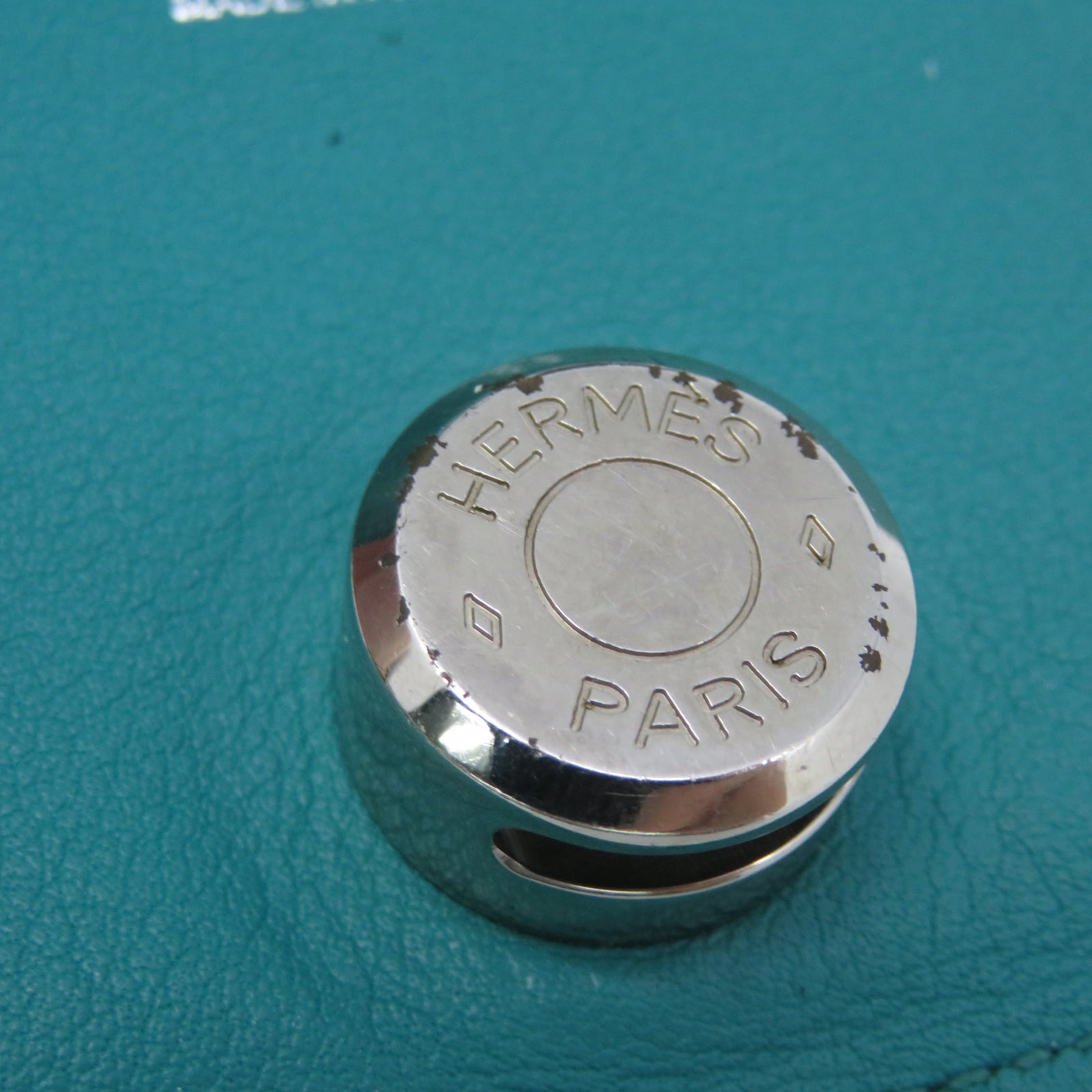 HERMES Swift皮革Dogon Card Case銀扣卡片包孔雀藍色