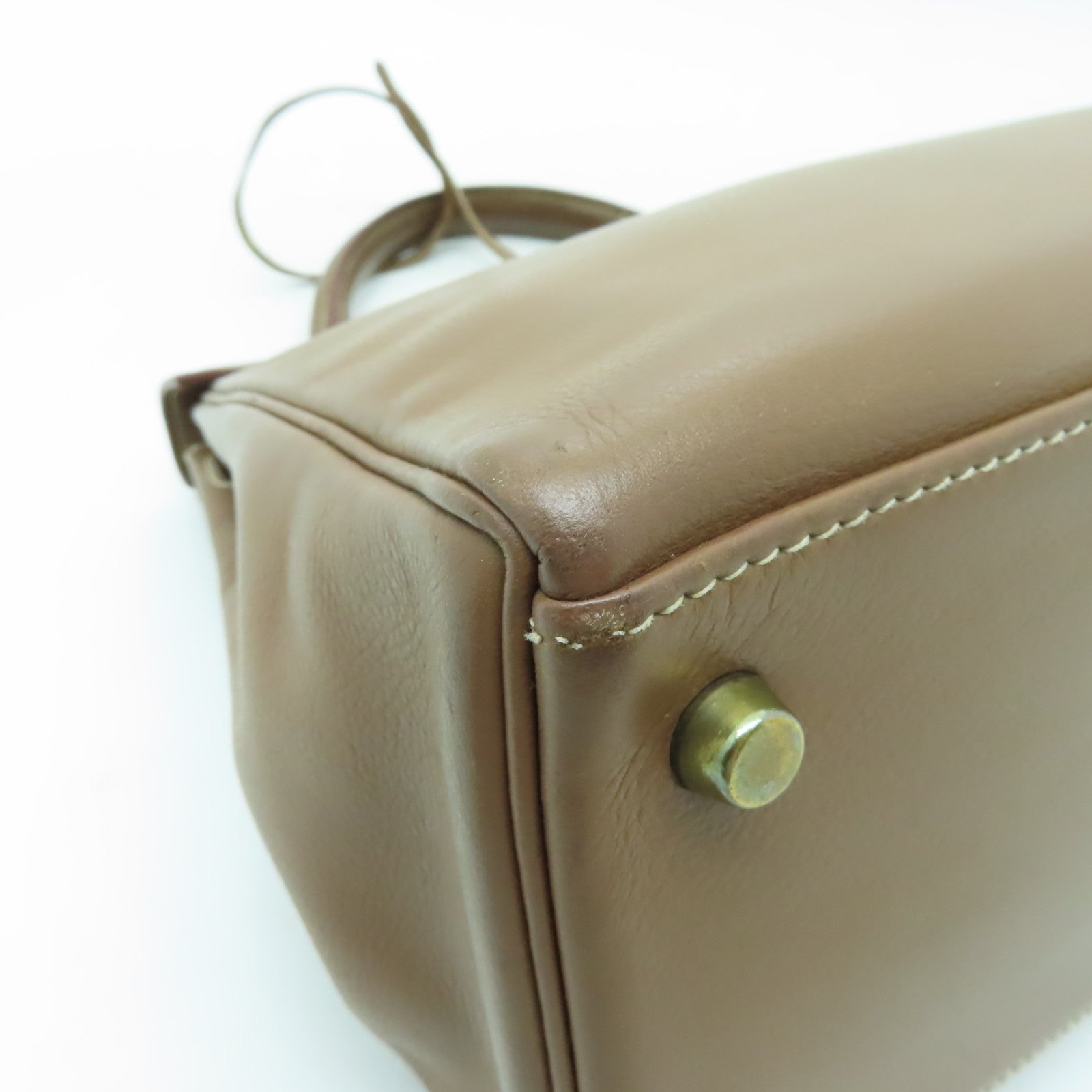 HERMES Evercolor皮革Kelly 28金扣手挽肩背兩用袋棕色