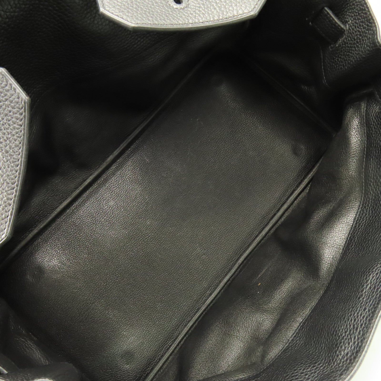 HERMES Clemence皮革Shoulder Birkin銀扣肩背袋黑色