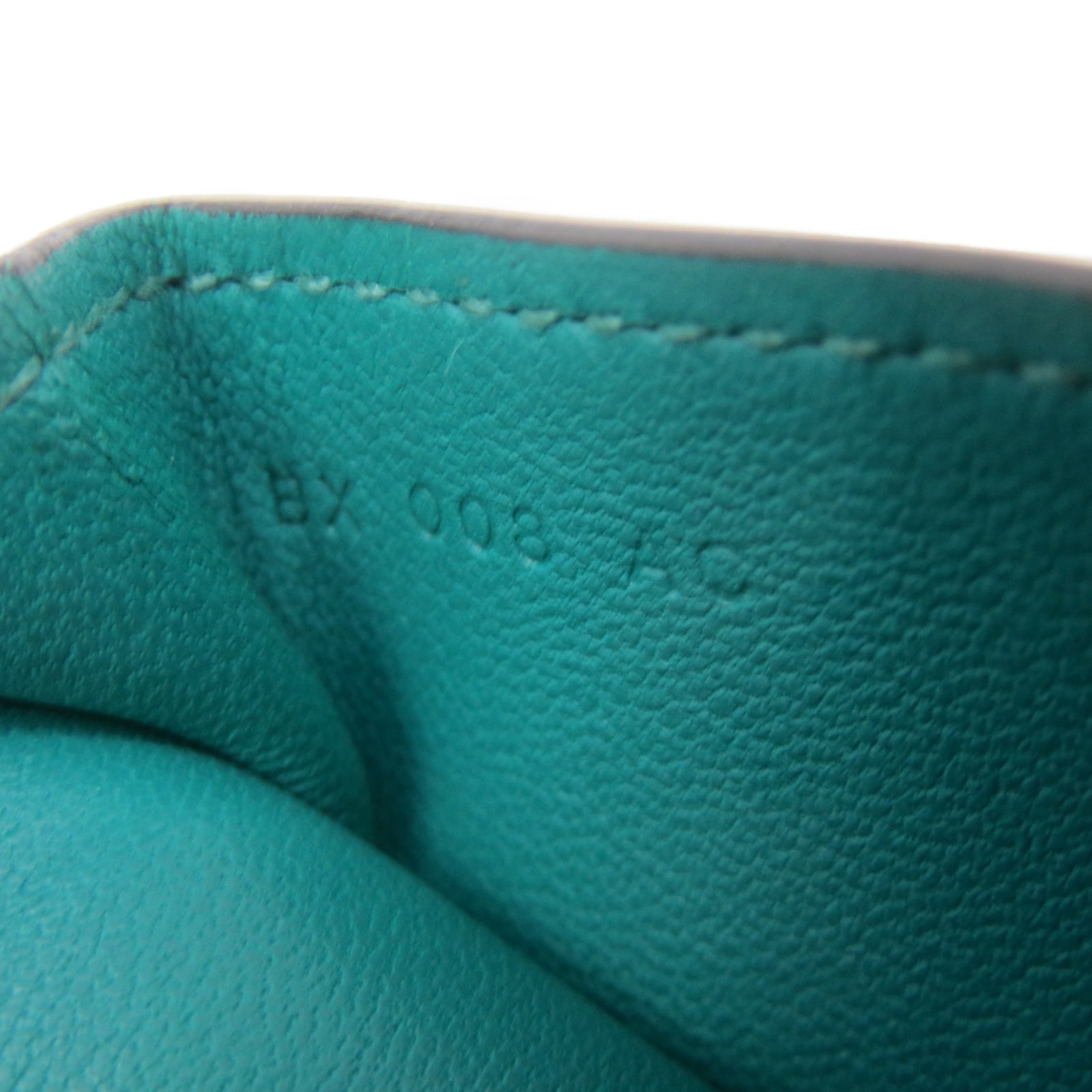 HERMES Swift皮革Dogon Card Case銀扣卡片包孔雀藍色