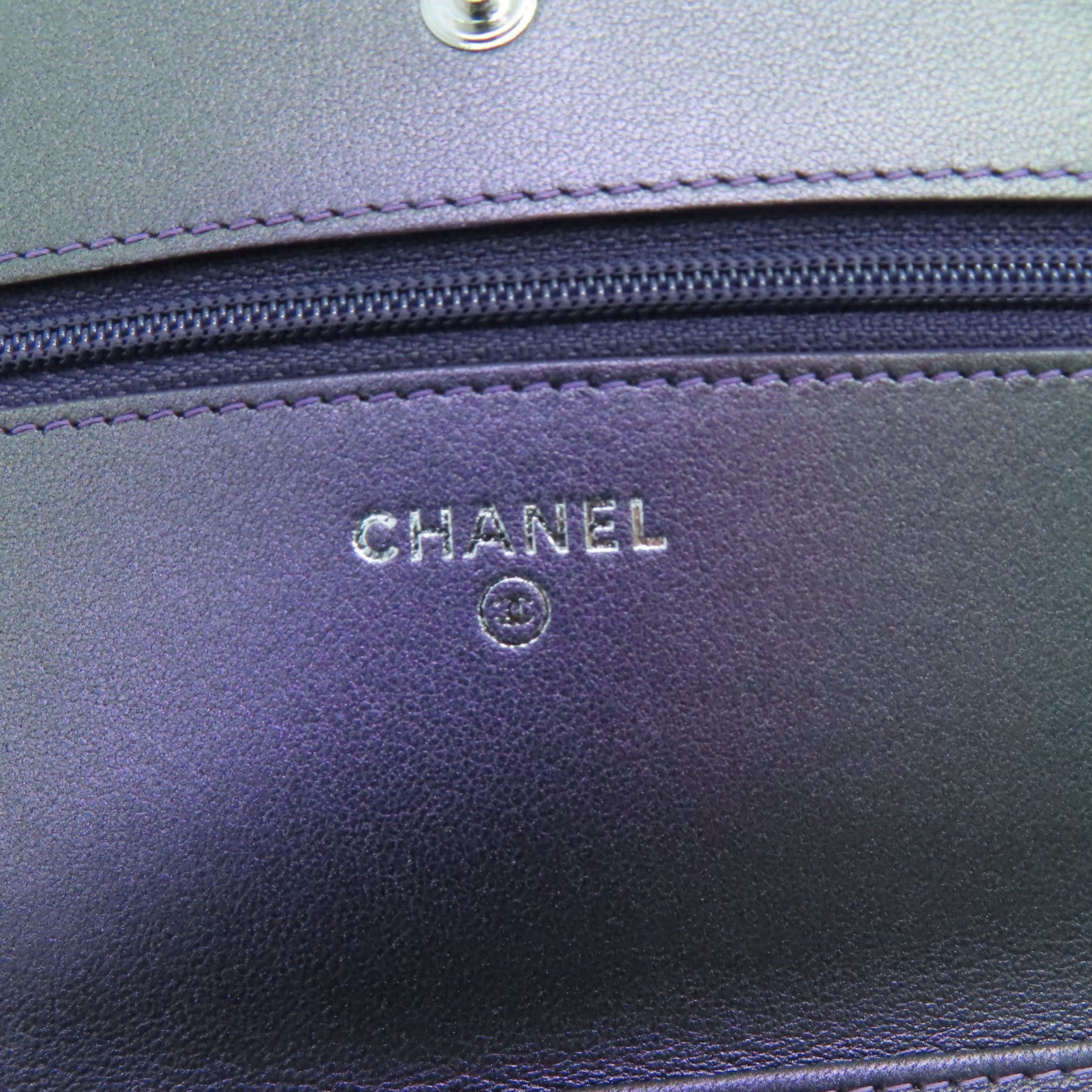 CHANEL 菱格牛皮皮革Chain Shoulder肩背袋紫色