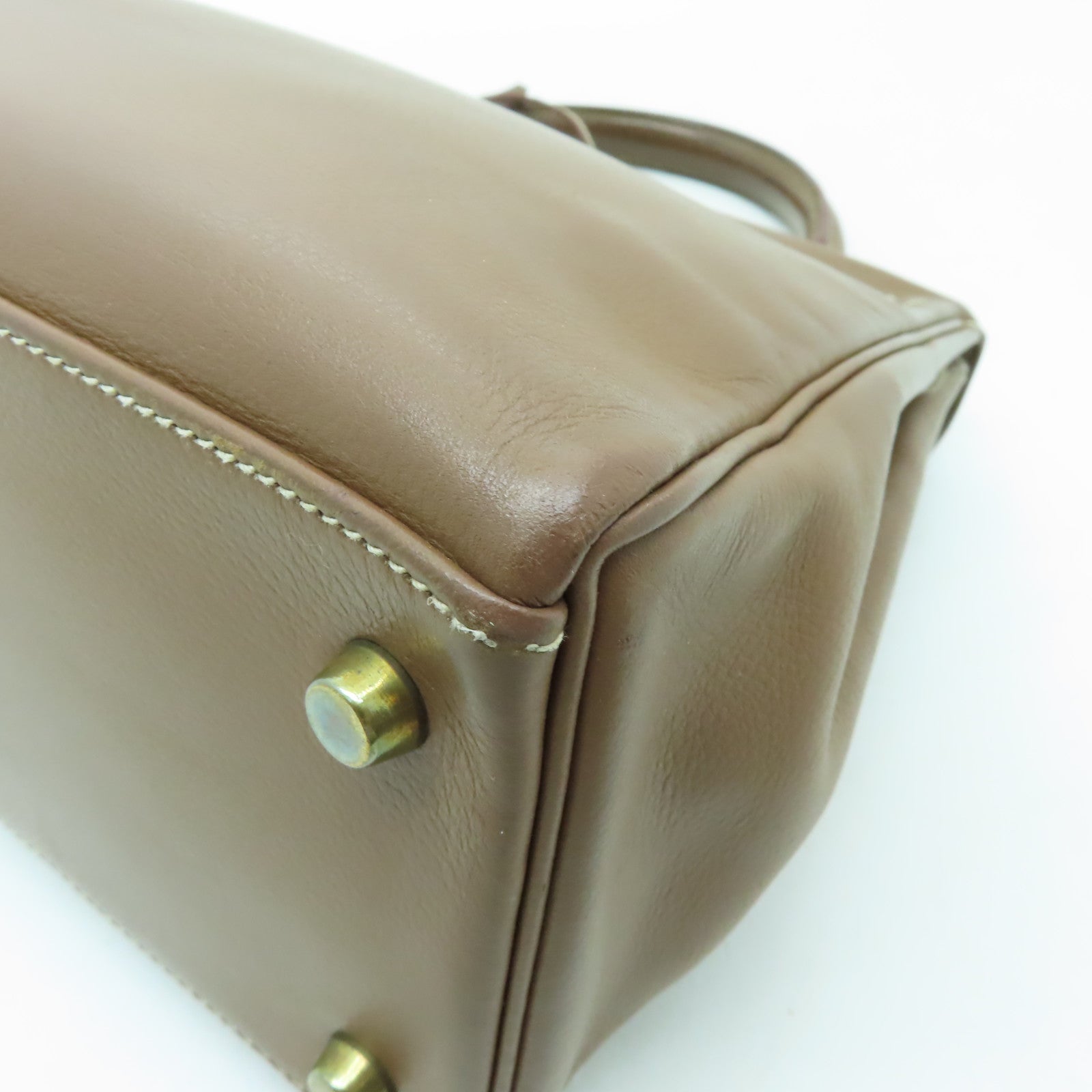 HERMES Evercolor皮革Kelly 28金扣手挽肩背兩用袋棕色