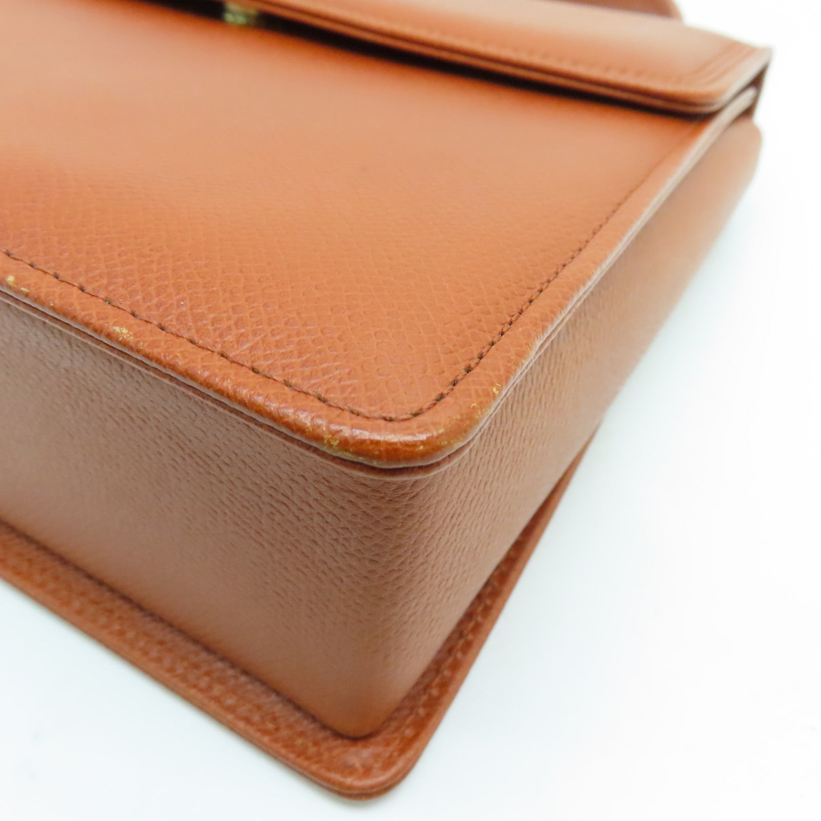 Valentino 牛皮皮革Vintage Bag金扣手挽肩背兩用袋啡色