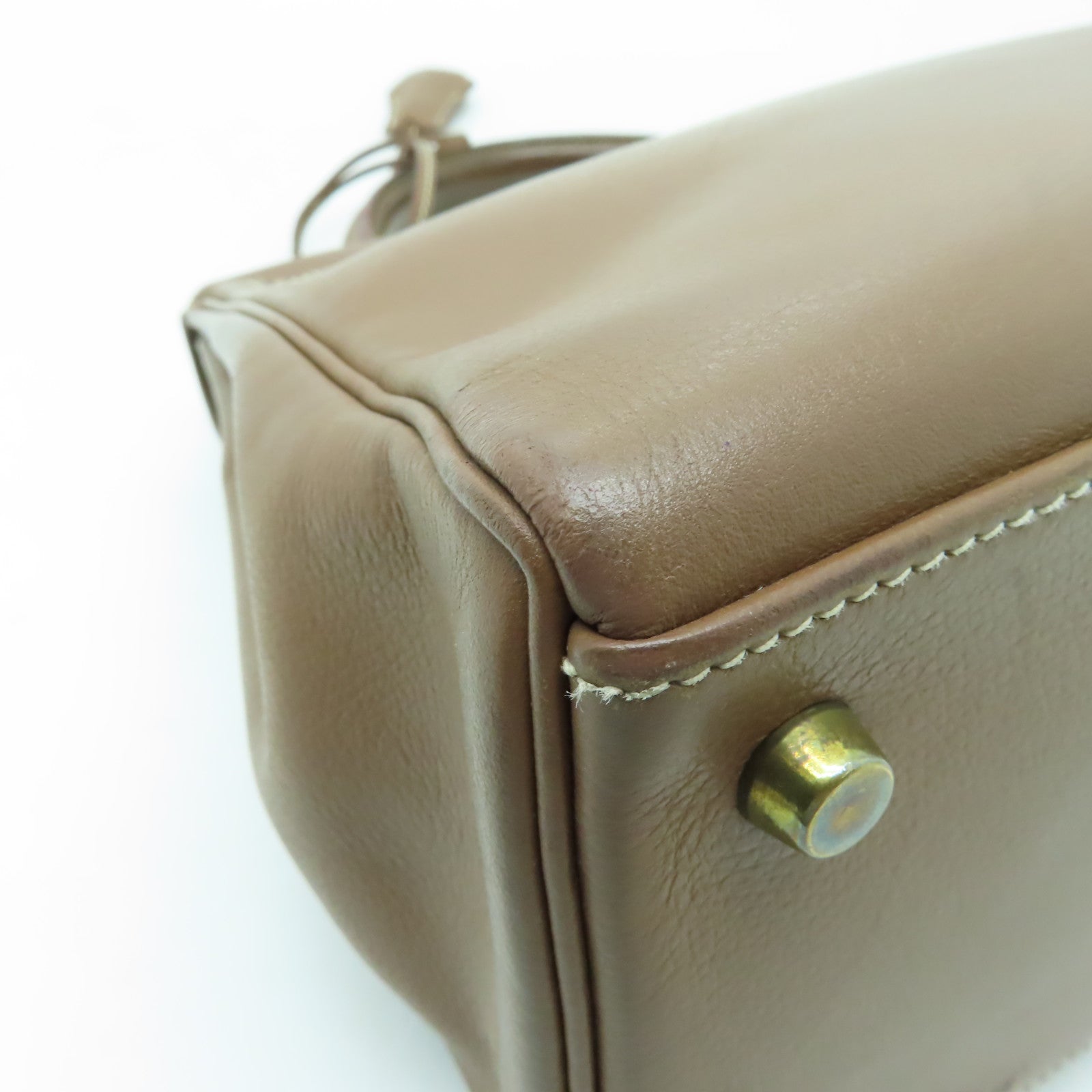 HERMES Evercolor皮革Kelly 28金扣手挽肩背兩用袋棕色