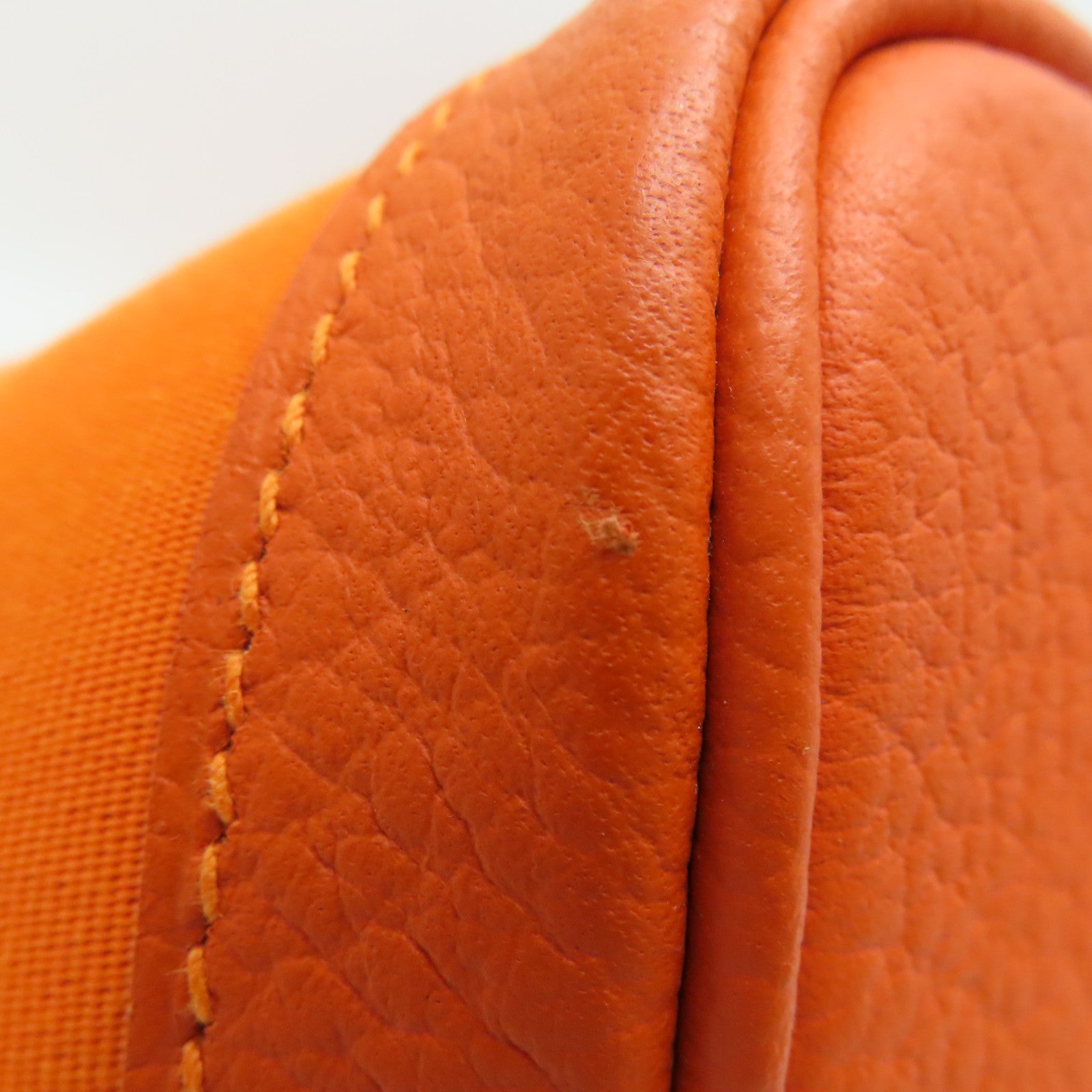 HERMES 【激減優惠】帆布GardenParty PM Tote Bag銀扣手挽袋橙色