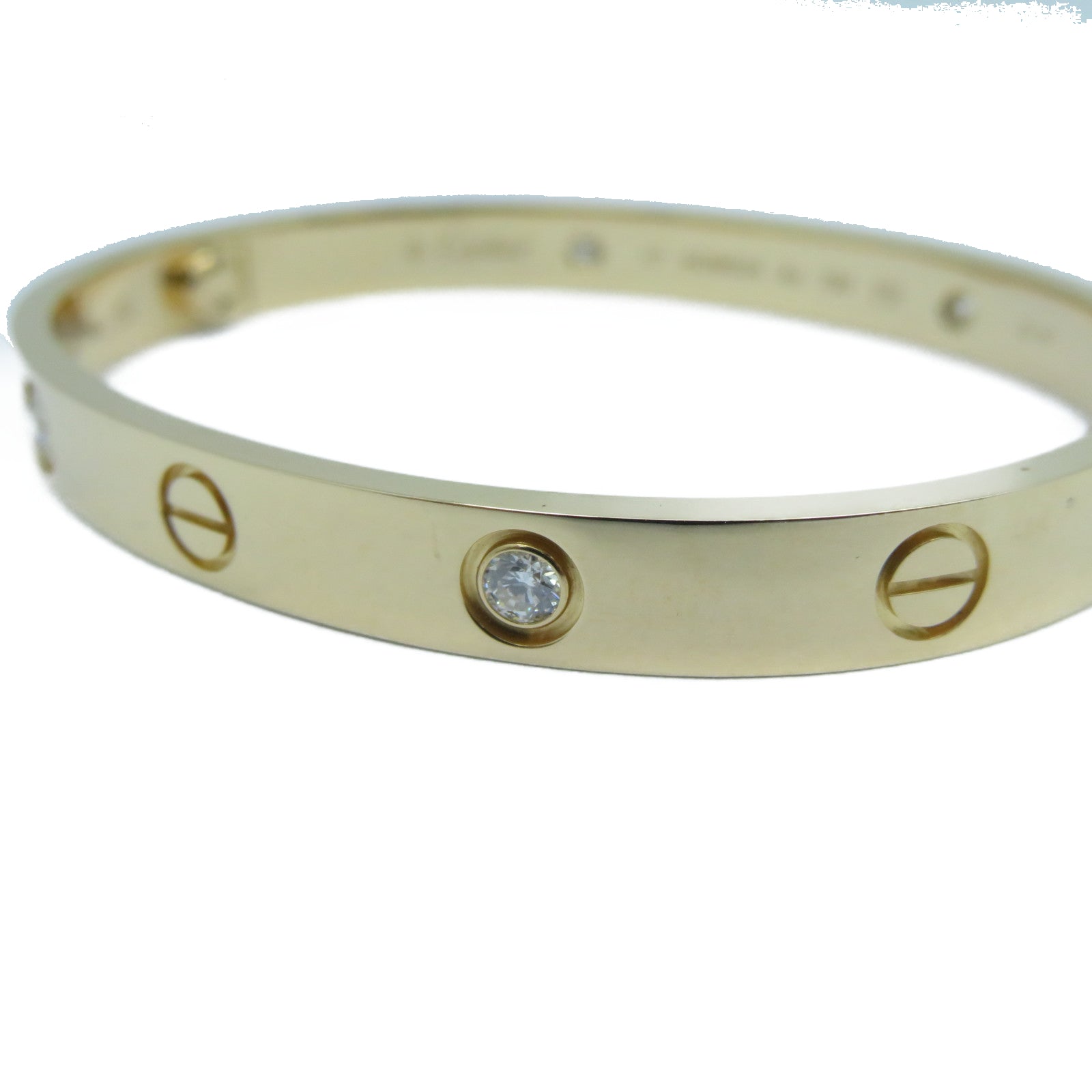 CARTIER 18K玫瑰金4 Diamond Love Bracelet鑽石手鐲Cartier#17