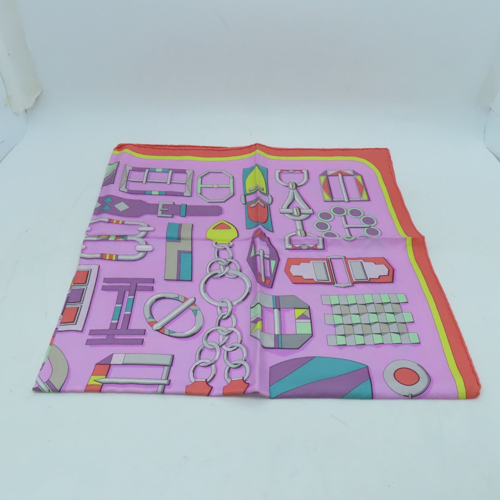 HERMES Silk Twilly Scarf Pink/Color