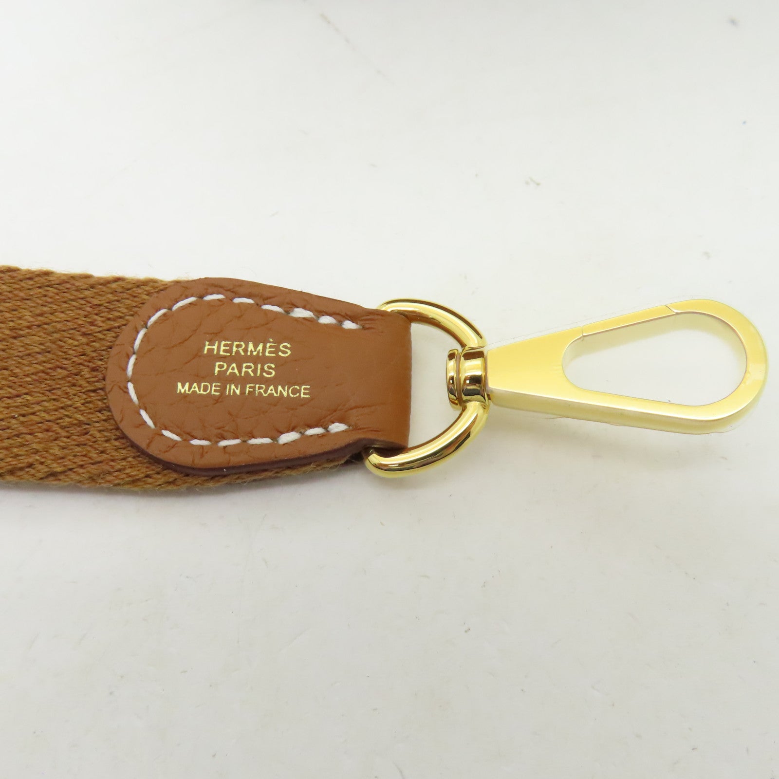 HERMES Clemence皮革Evelyne TPM金扣肩背袋Gold經典駝色