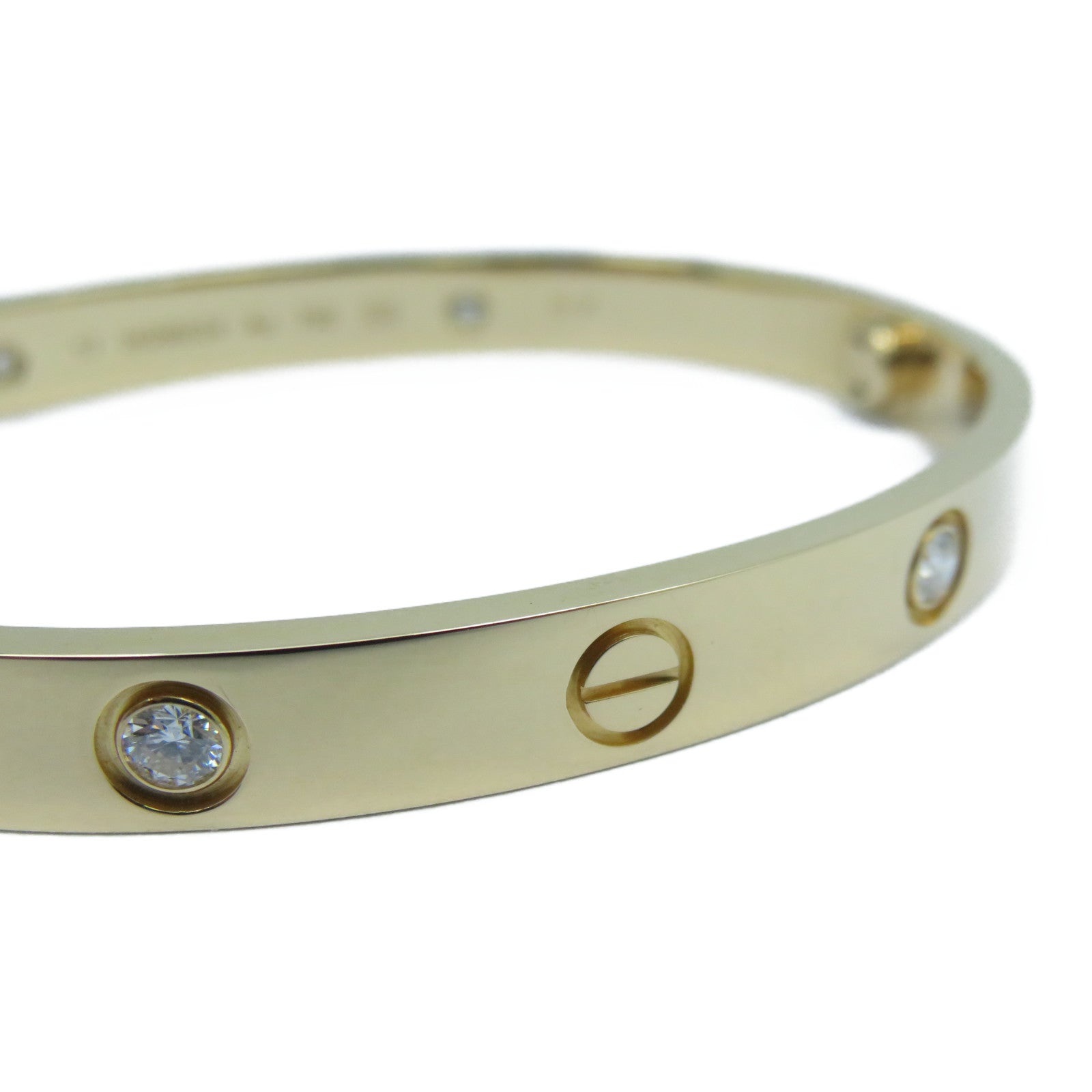 CARTIER 18K玫瑰金4 Diamond Love Bracelet鑽石手鐲Cartier#17