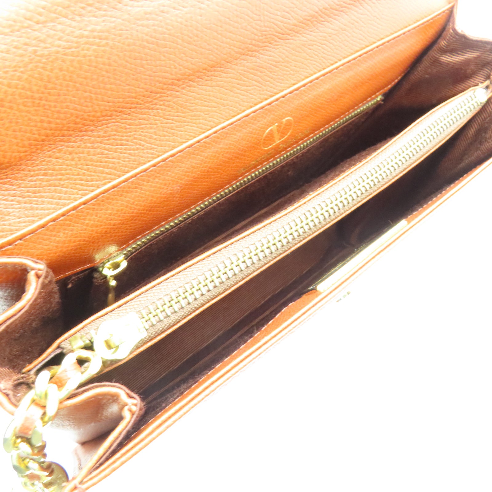 Valentino 牛皮皮革Vintage Bag金扣手挽肩背兩用袋啡色
