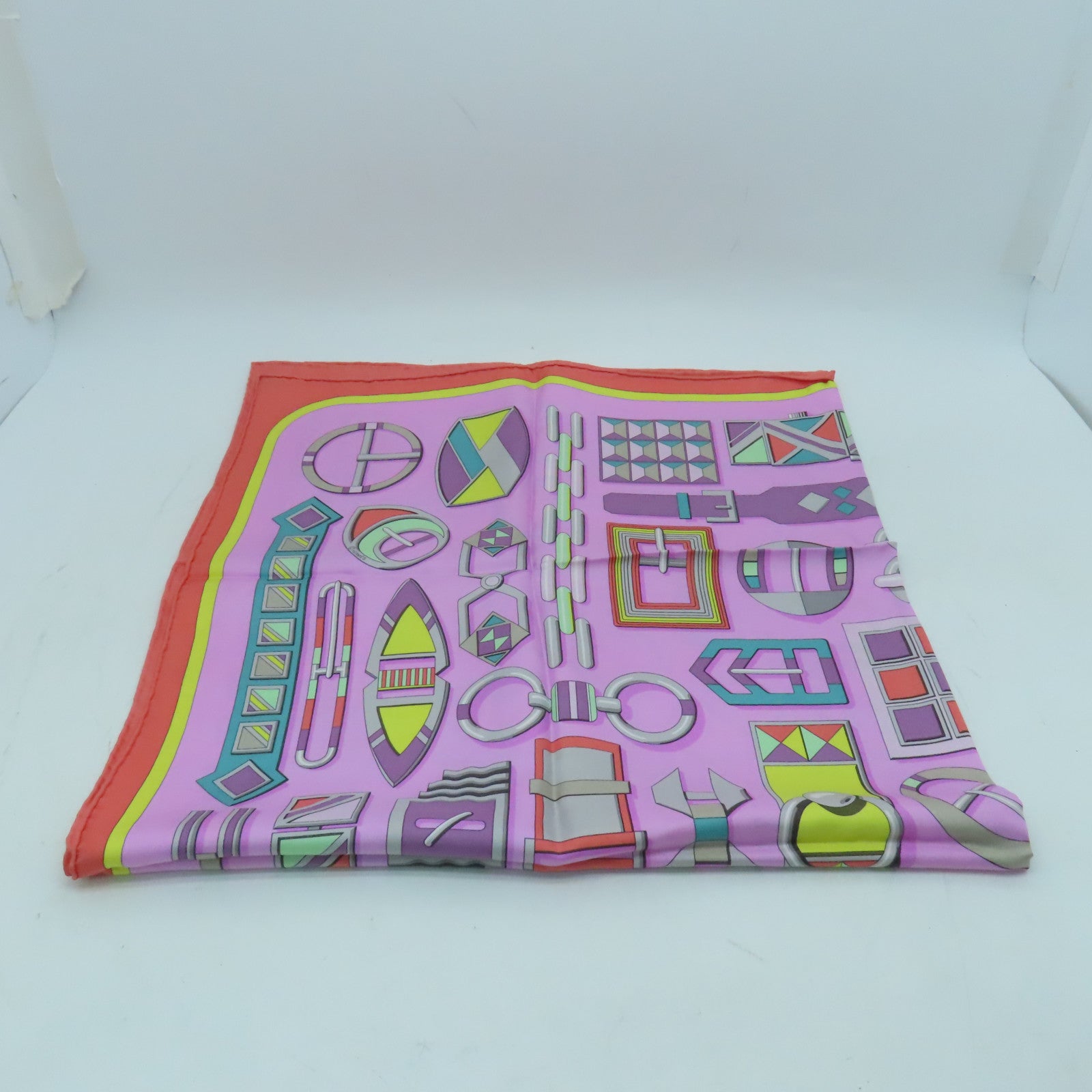 HERMES Silk Twilly Scarf Pink/Color