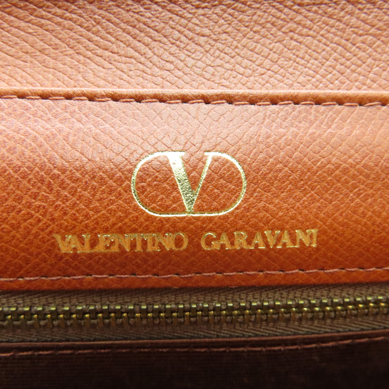 Valentino 牛皮皮革Vintage Bag金扣手挽肩背兩用袋啡色