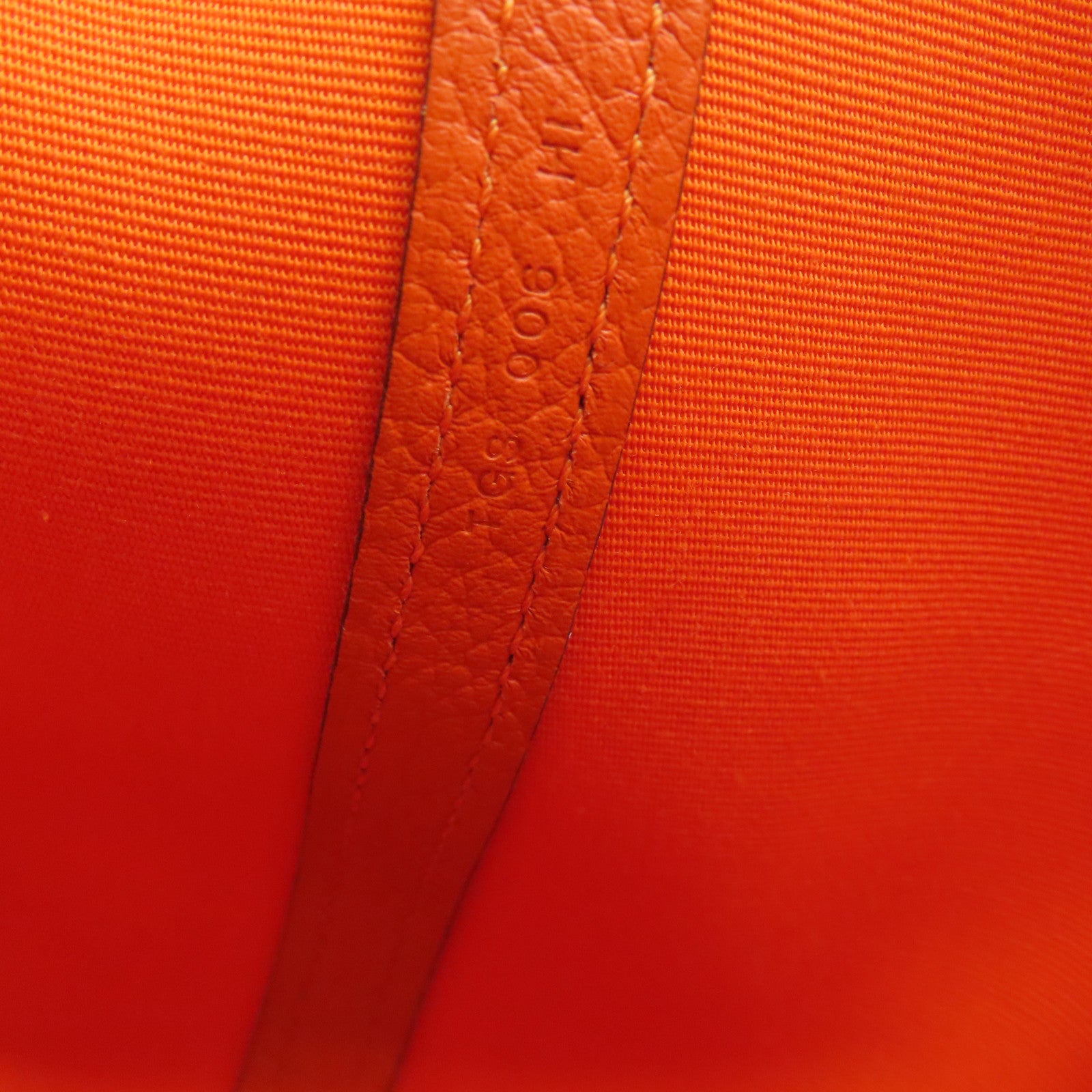 HERMES 【激減優惠】帆布GardenParty PM Tote Bag銀扣手挽袋橙色