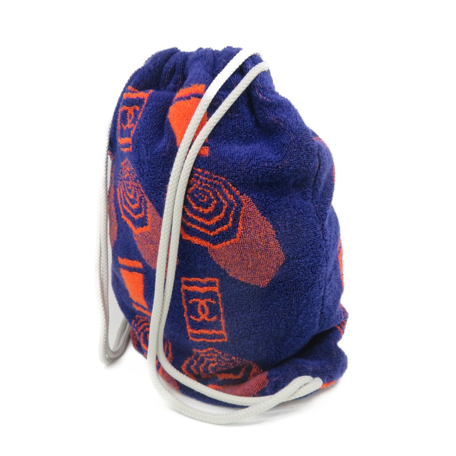 CHANEL 【激減優惠】棉布毛巾Towel Backpack背包寶藍色/橙色
