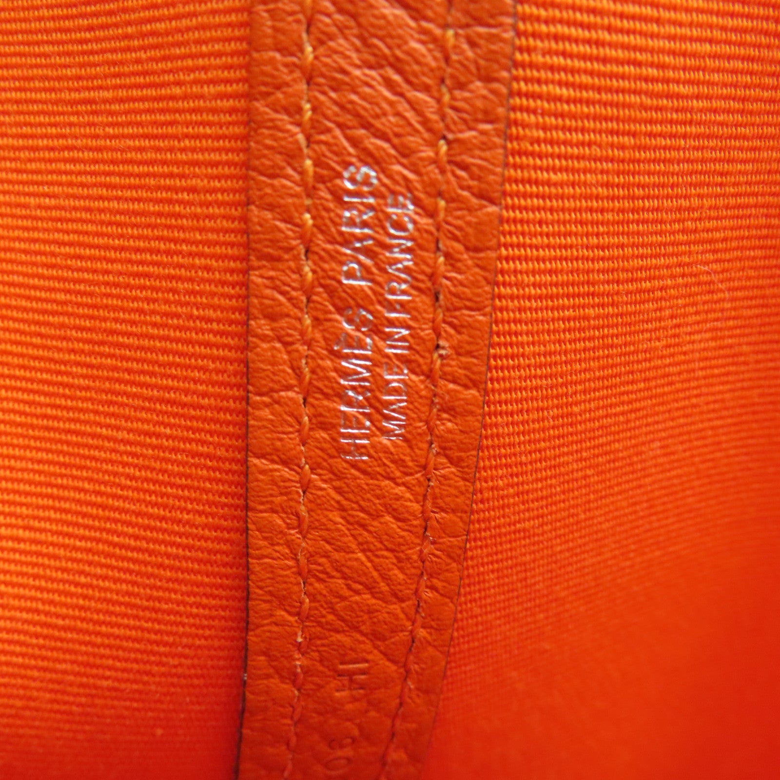 HERMES 【激減優惠】帆布GardenParty PM Tote Bag銀扣手挽袋橙色