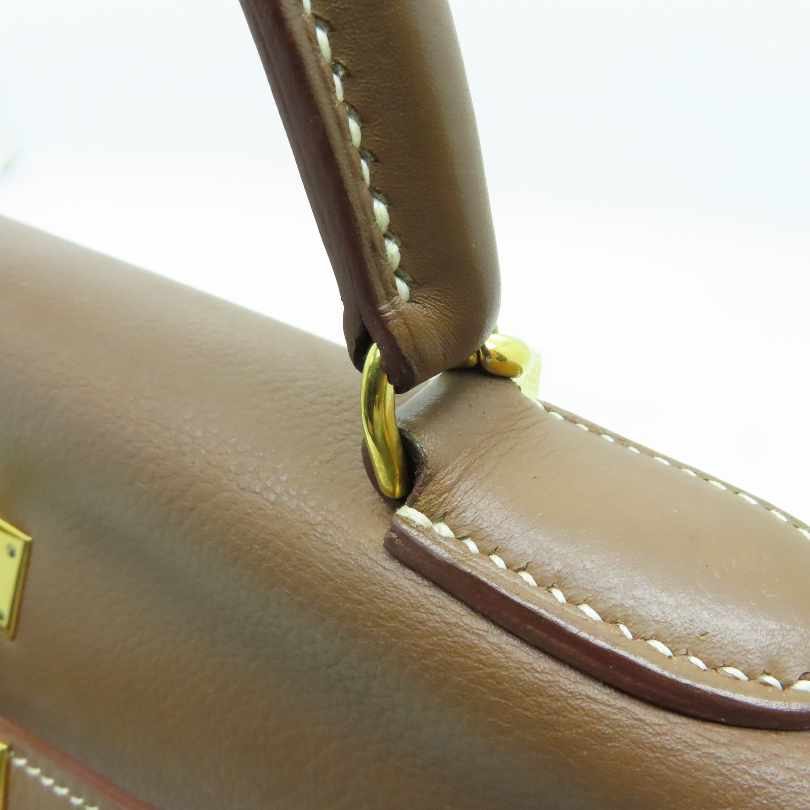 HERMES Evercolor皮革Kelly 28金扣手挽肩背兩用袋棕色